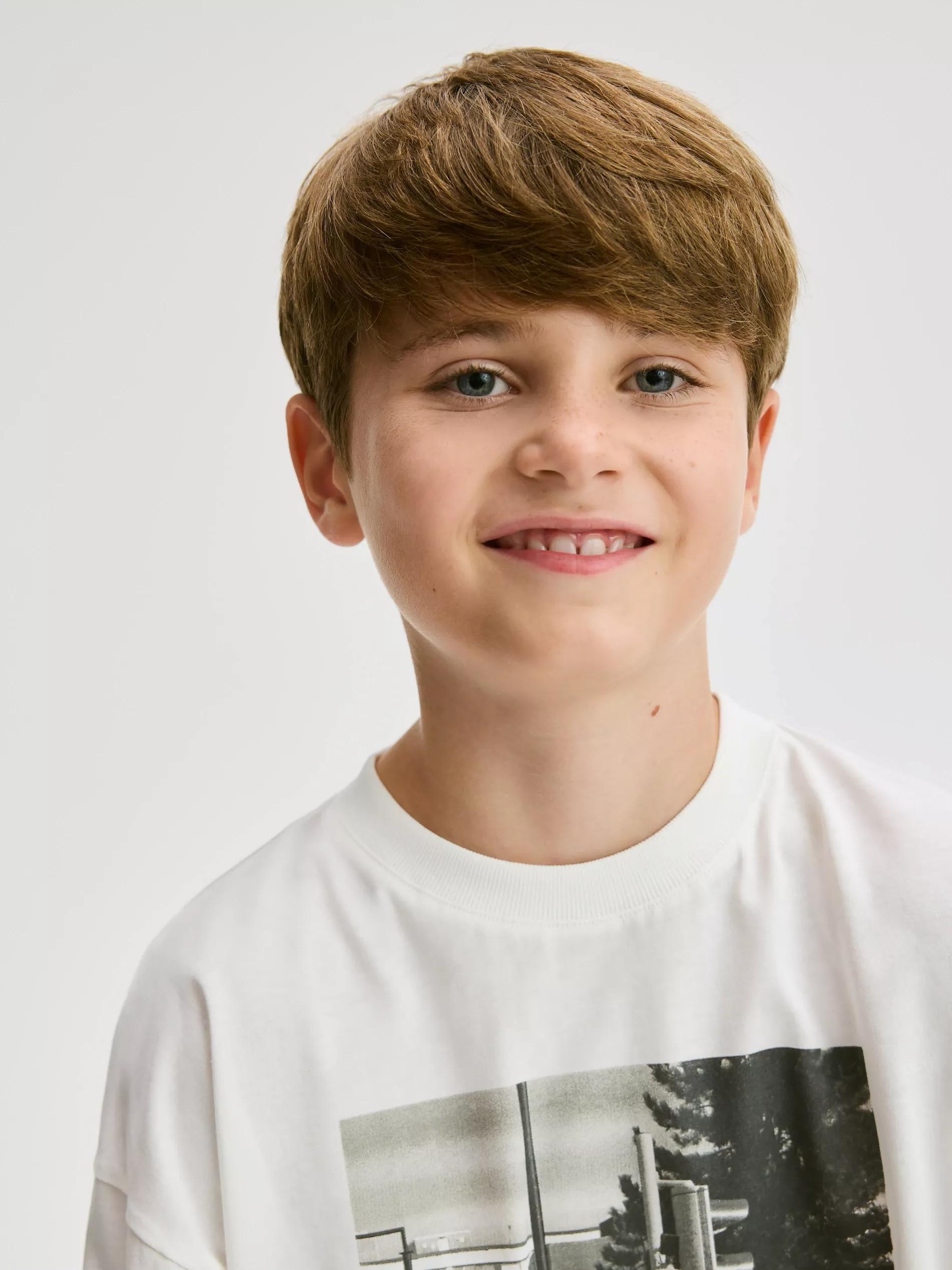 CREAM T-shirt with print, , large image number 4