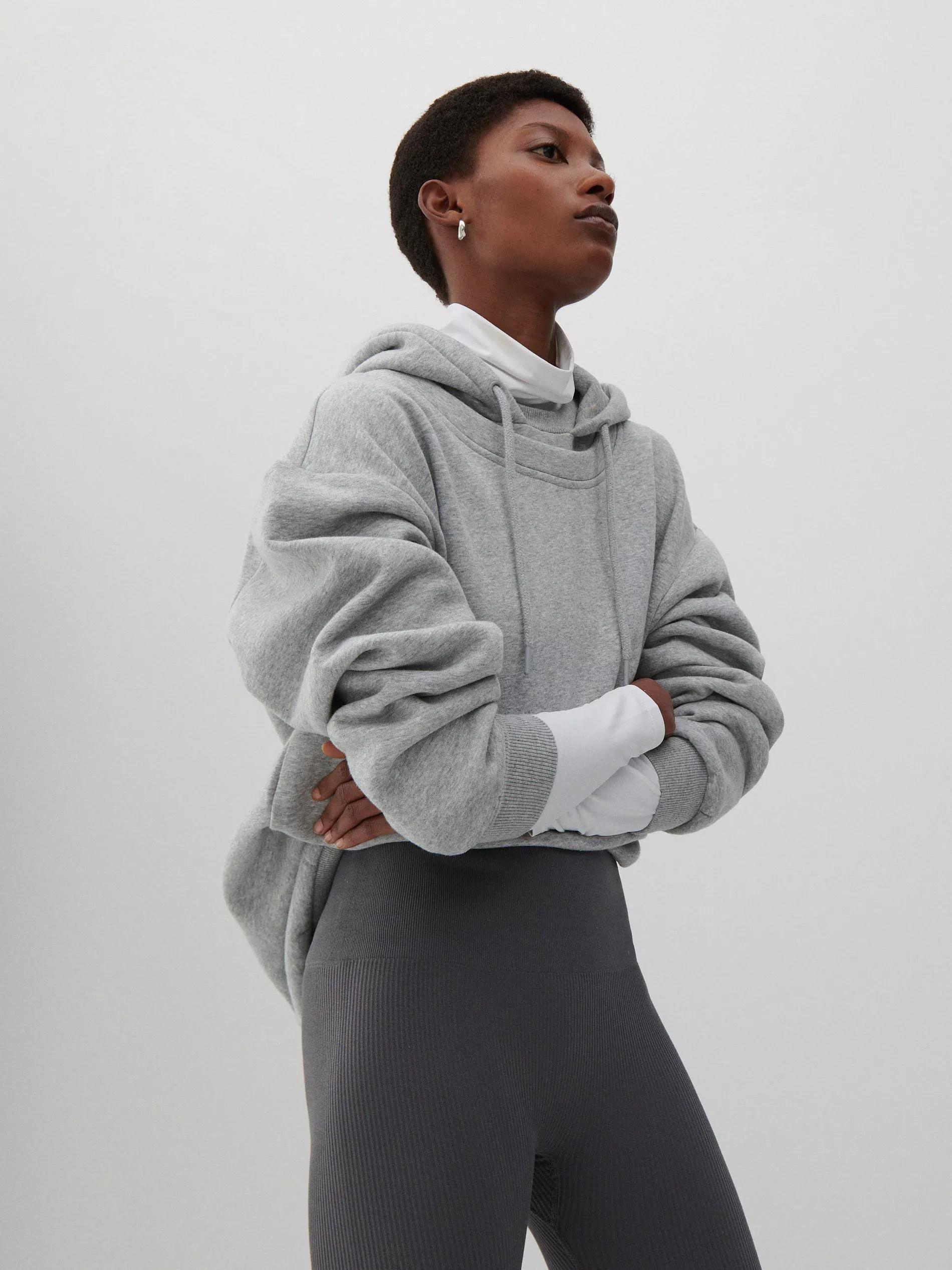 Dark Grey Ribbed Leggings, Women, , large image number 1