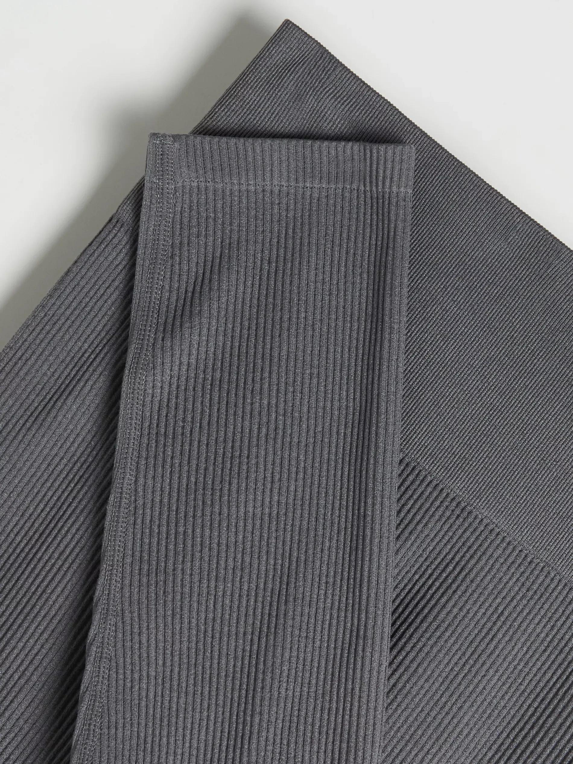 Dark Grey Ribbed Leggings, Women, , large image number 4