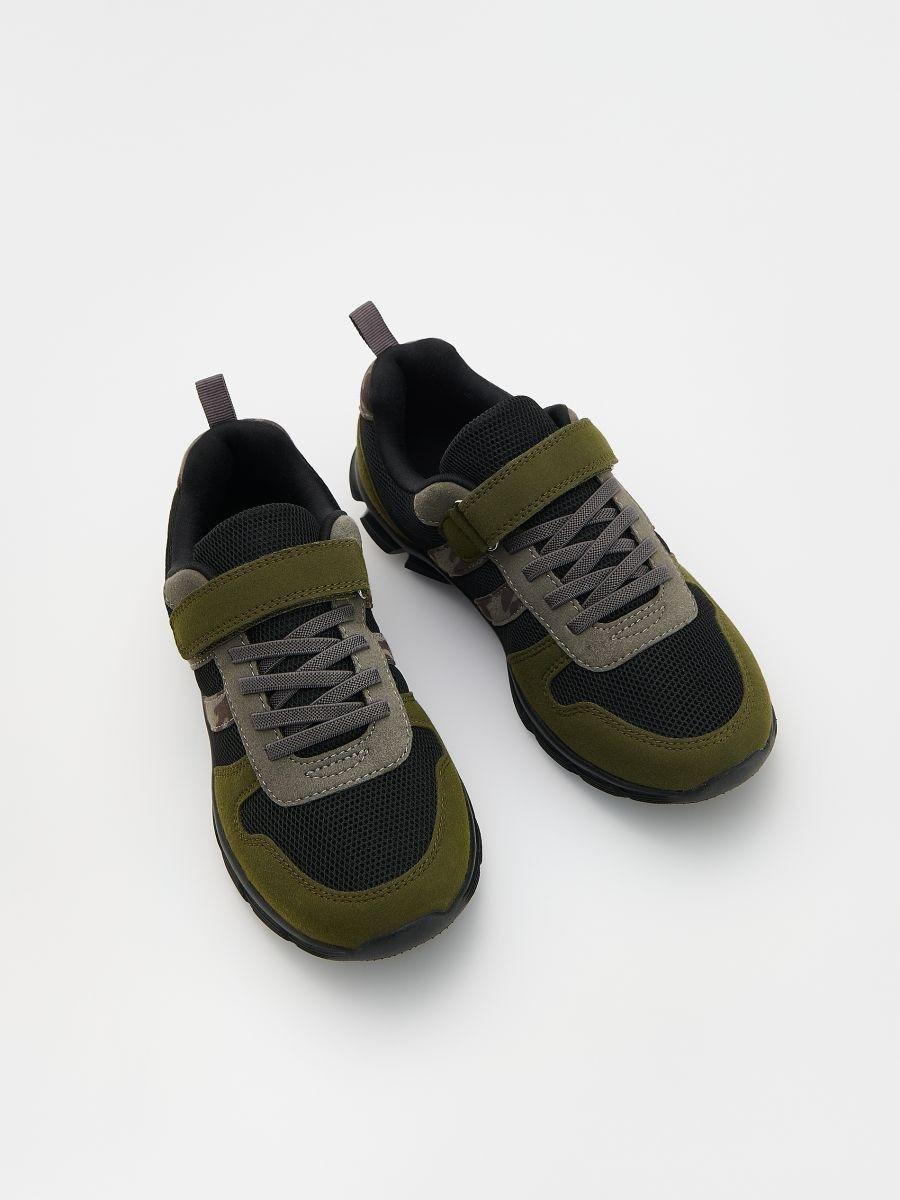 Green Multicoloured Sneakers, Khaki, large image number 1