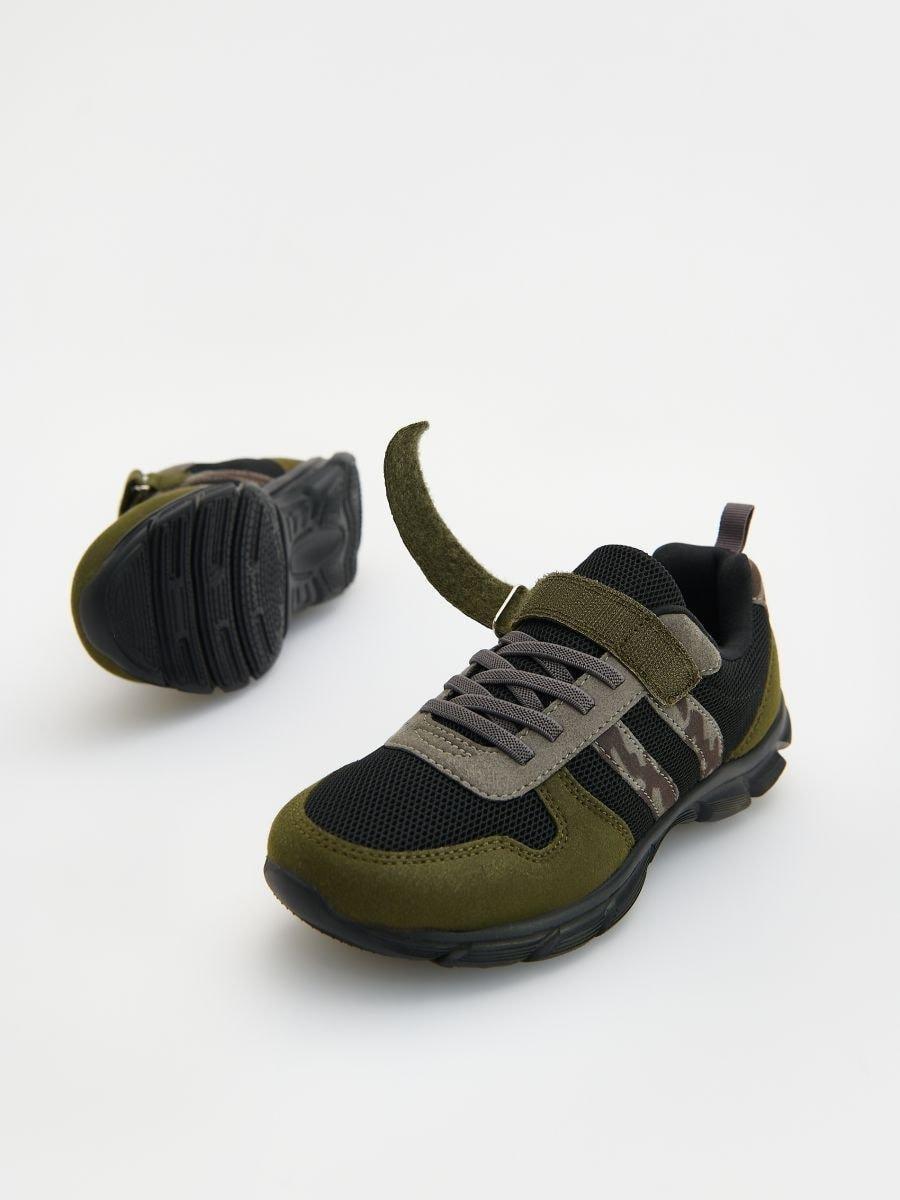 Green Multicoloured Sneakers, Khaki, large image number 2