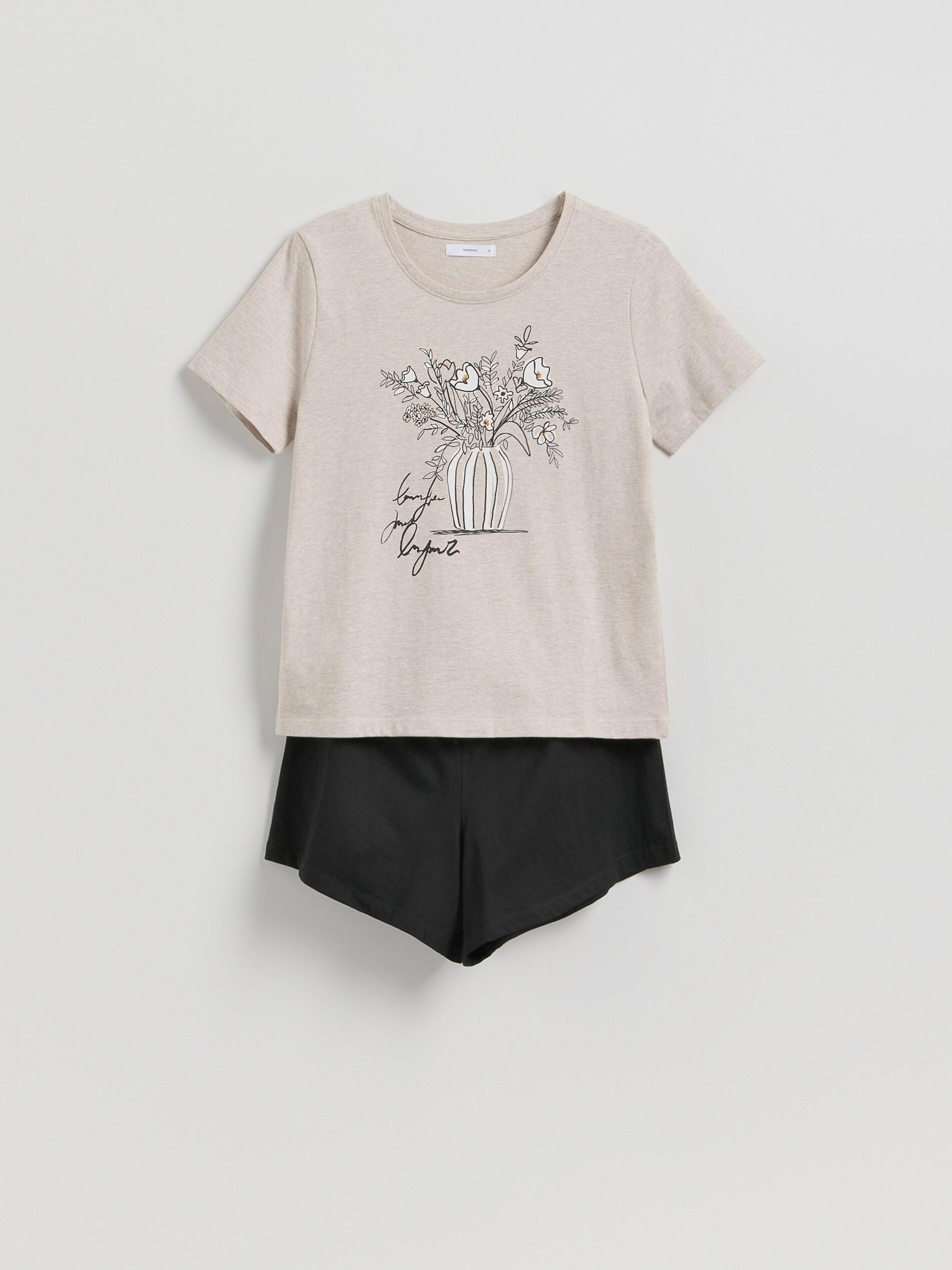 Black Two Piece Pyjama Set, Black, large image number 3