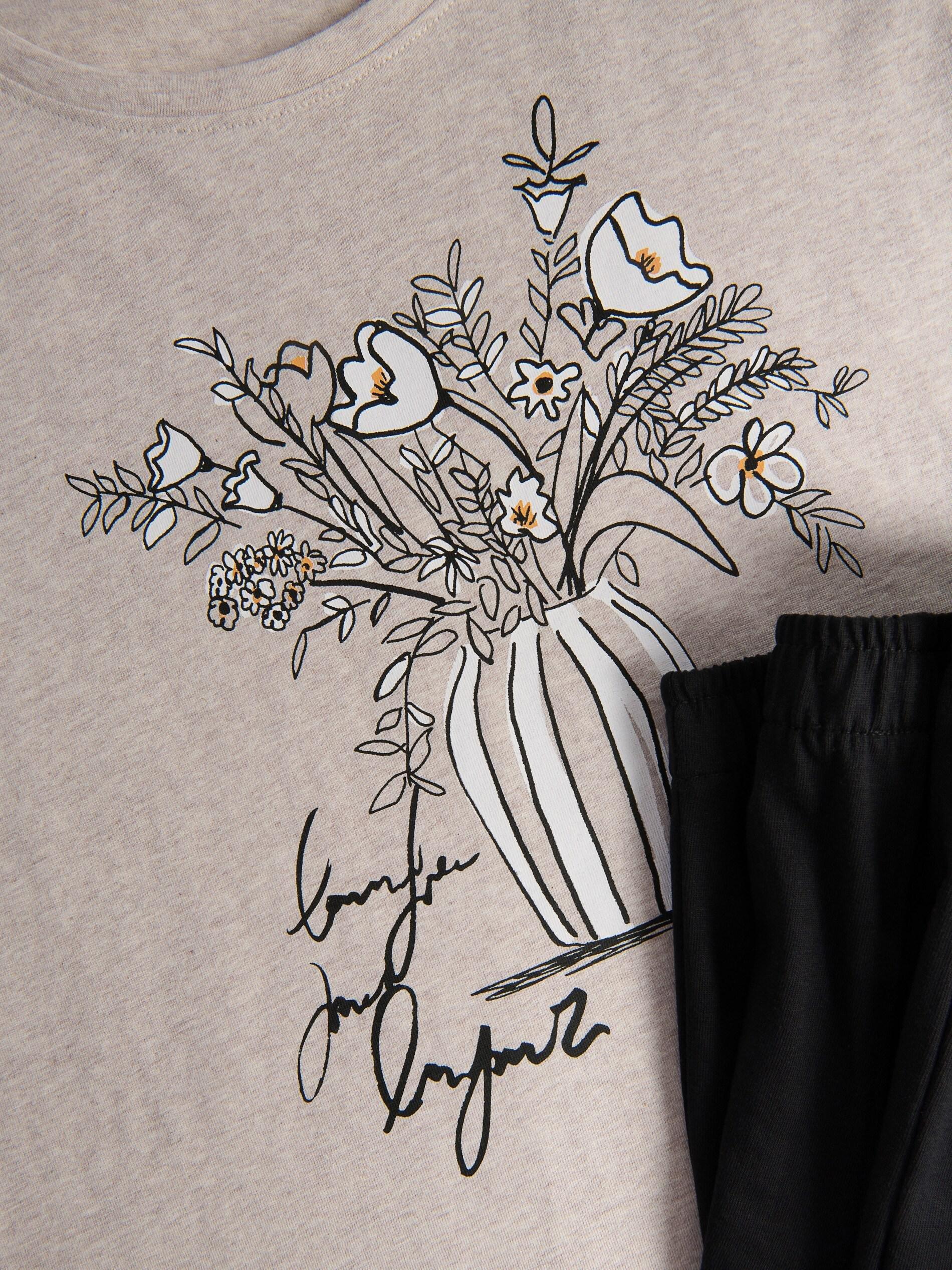 Black Two Piece Pyjama Set, Black, large image number 4