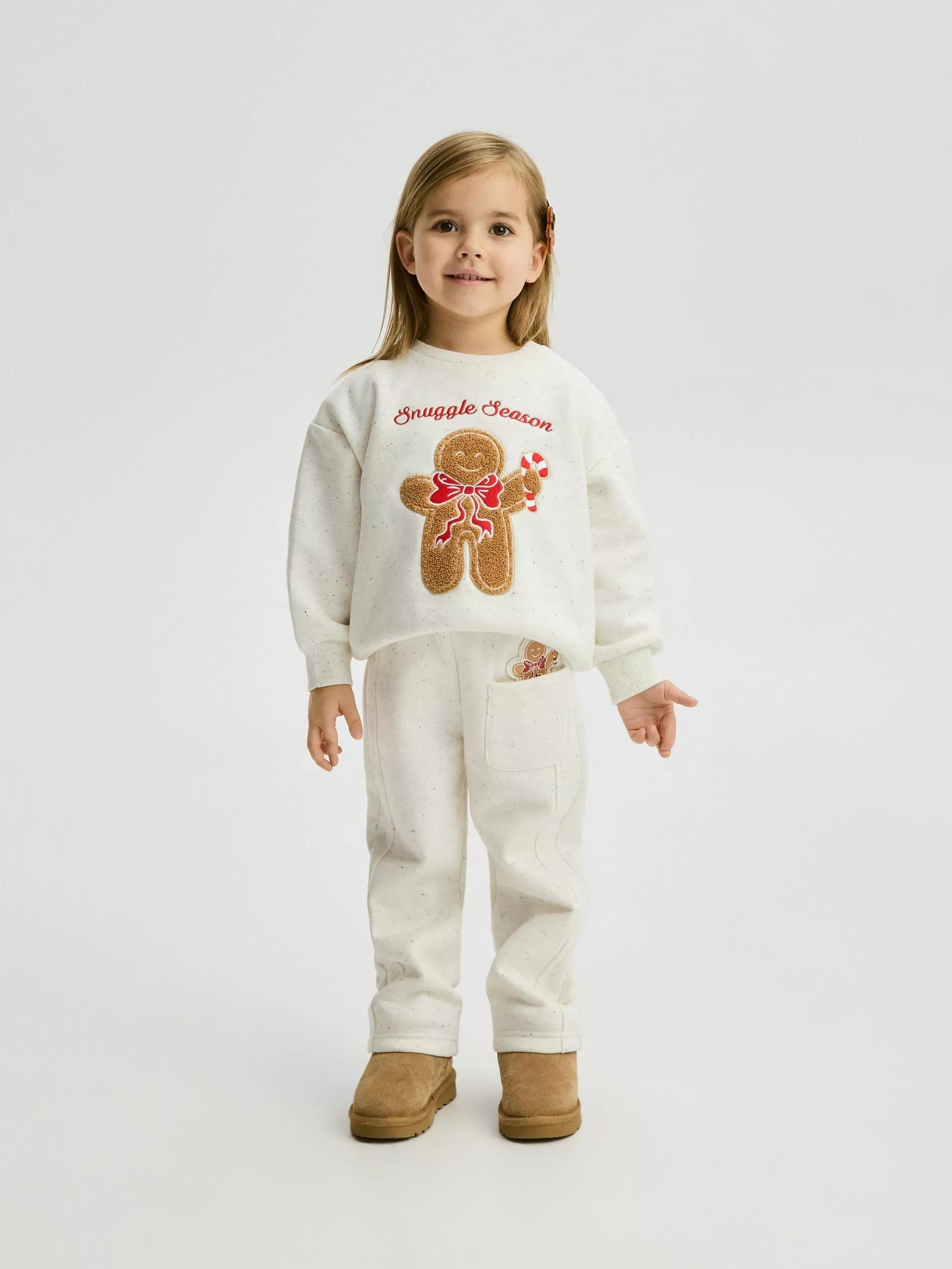 Cream Trousers With Christmas Appliqu&oslash;&pound;&Acirc;&copy;, Ivory, medium