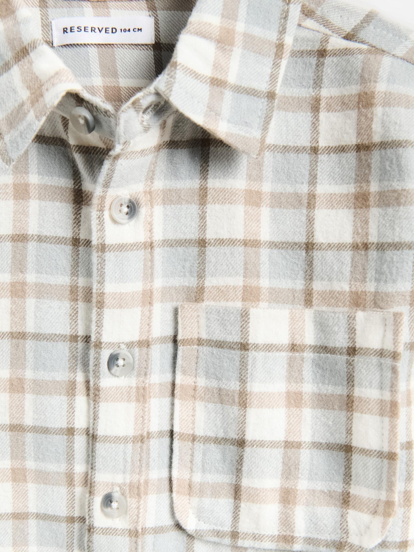 Grey Check Cotton Shirt, Light grey, medium