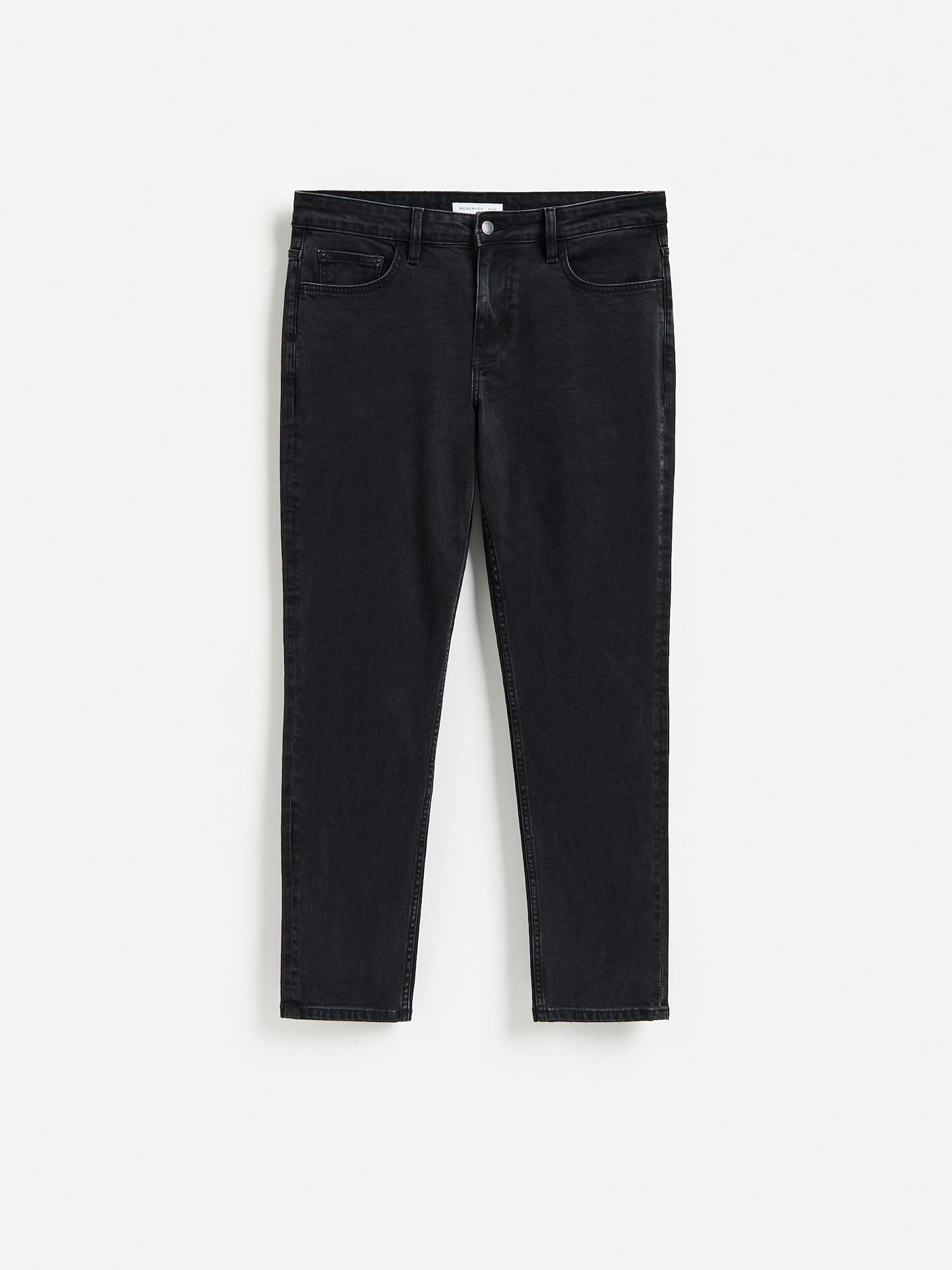 Black Slim Jeans With Wash Effect, Black, large image number 0