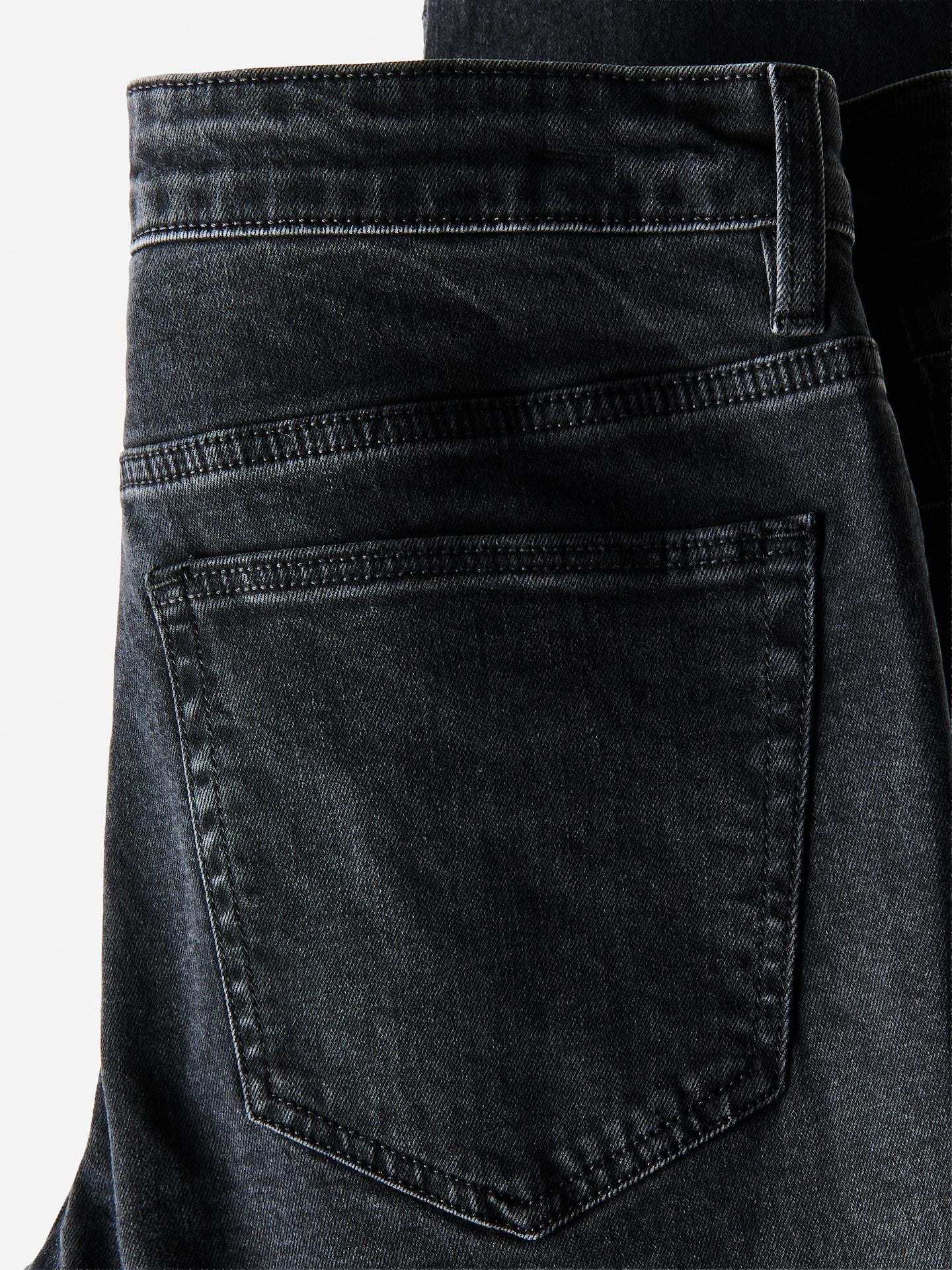 Black Slim Jeans With Wash Effect, Black, medium