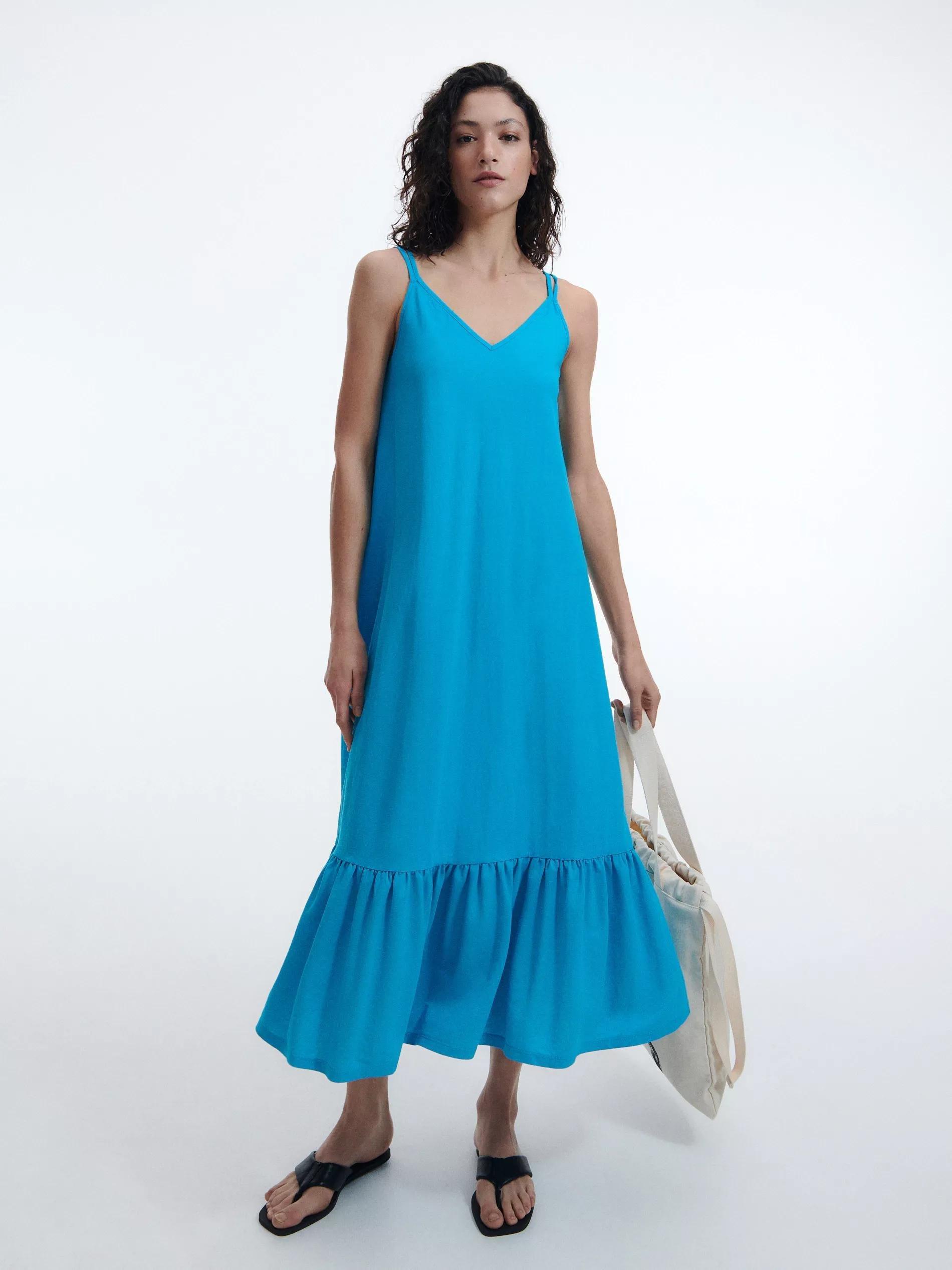 Reserved Light Blue Jersey Dress Azadea Kuwait