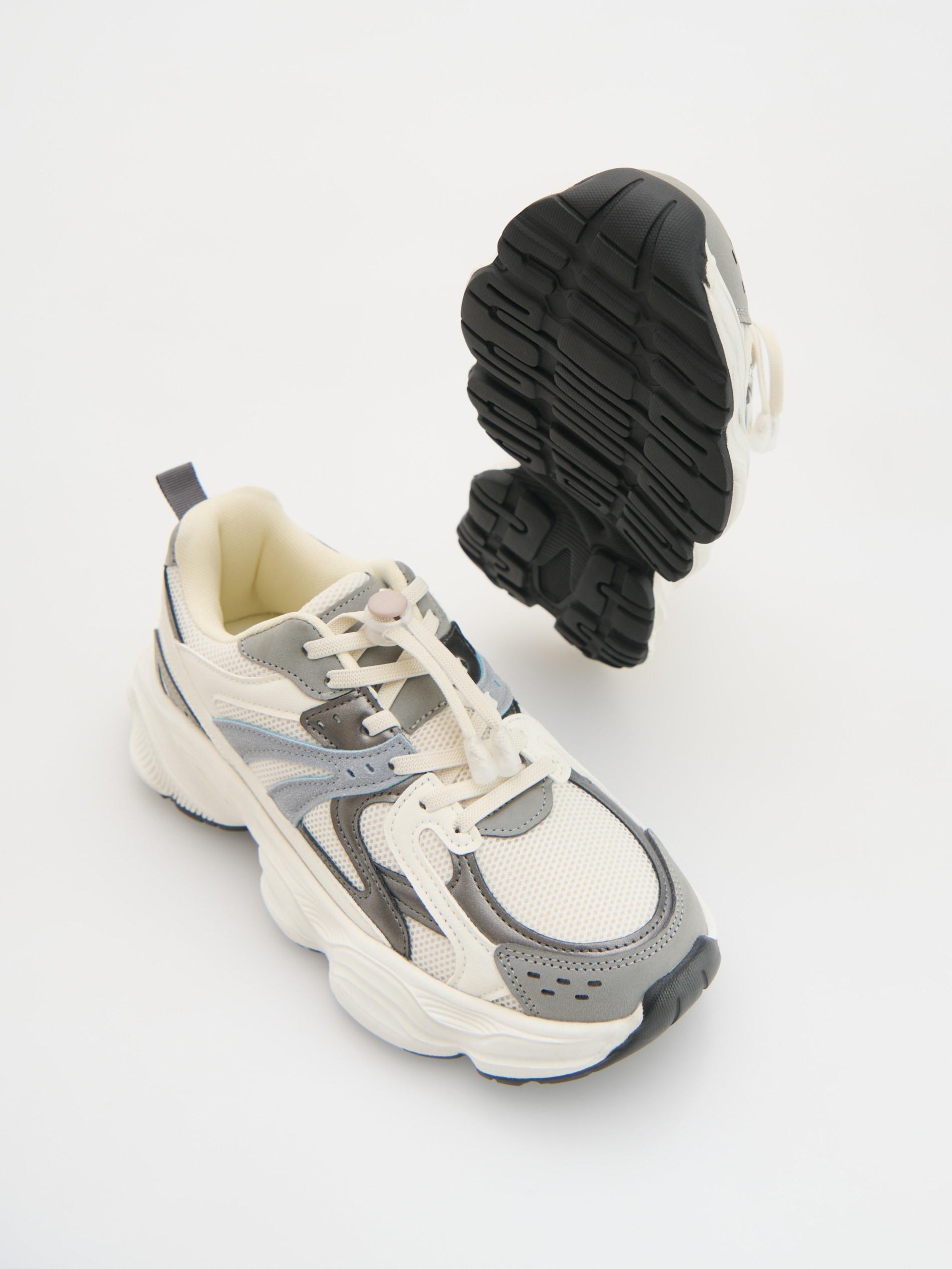 Cream Sports Shoes, Ivory, large image number 4