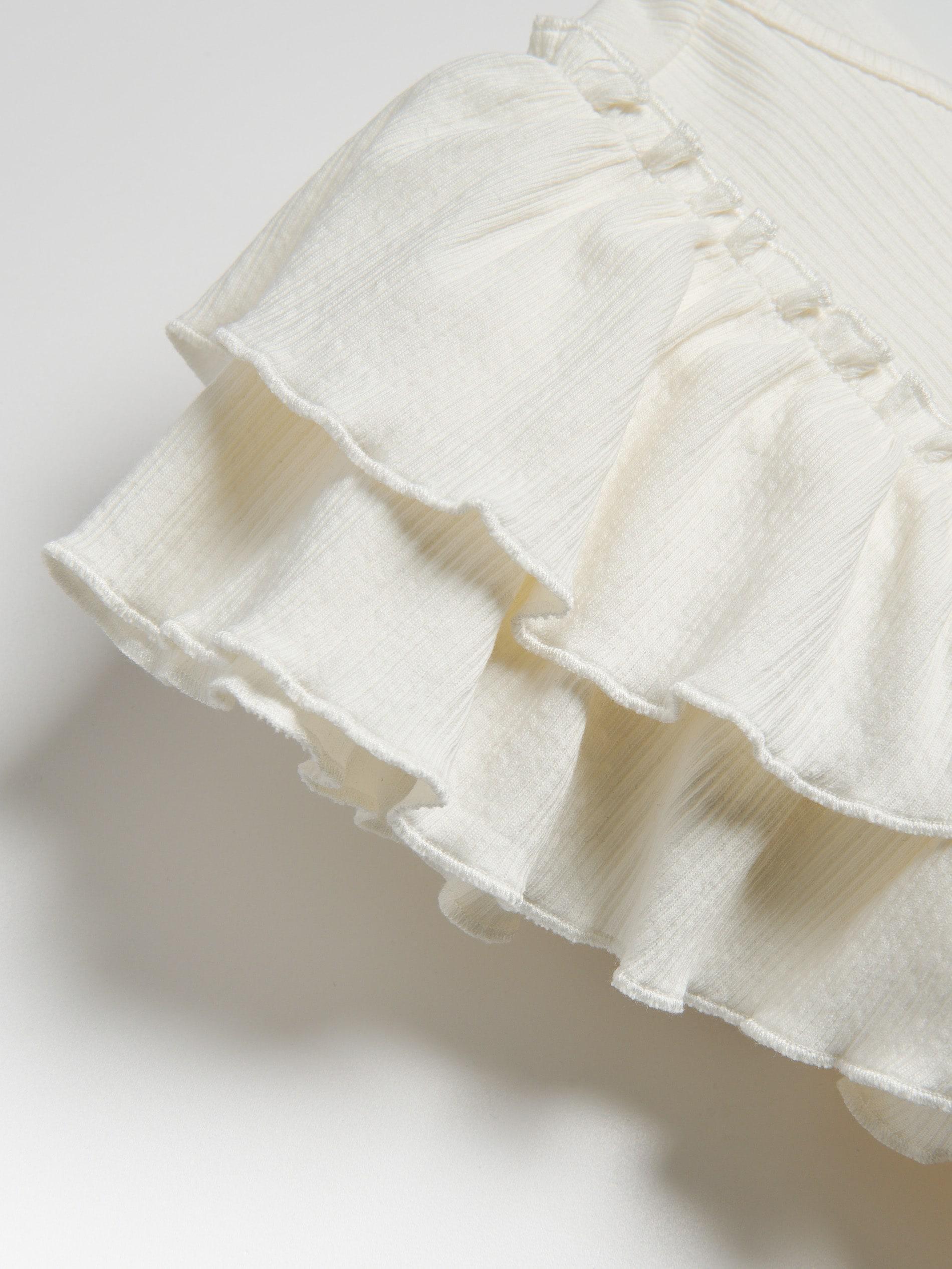 Cream Ruffle Blouse, Ivory, large image number 3