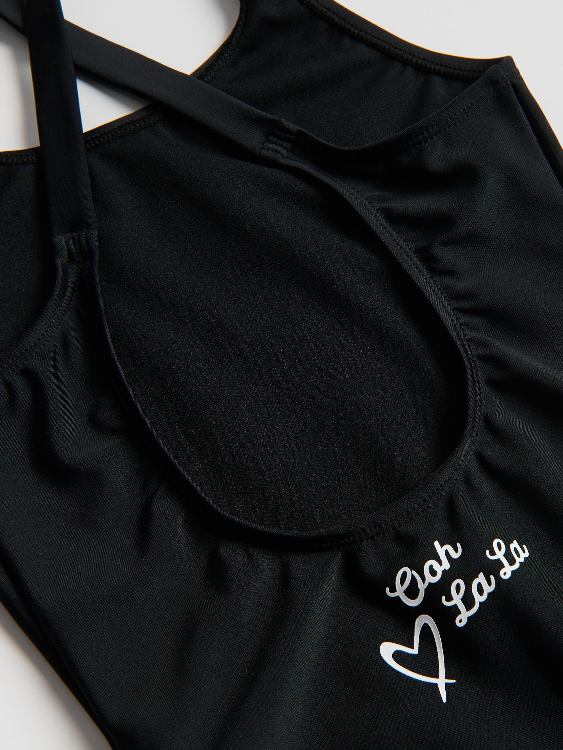 Black One Piece Swimsuit, Black, large image number 1