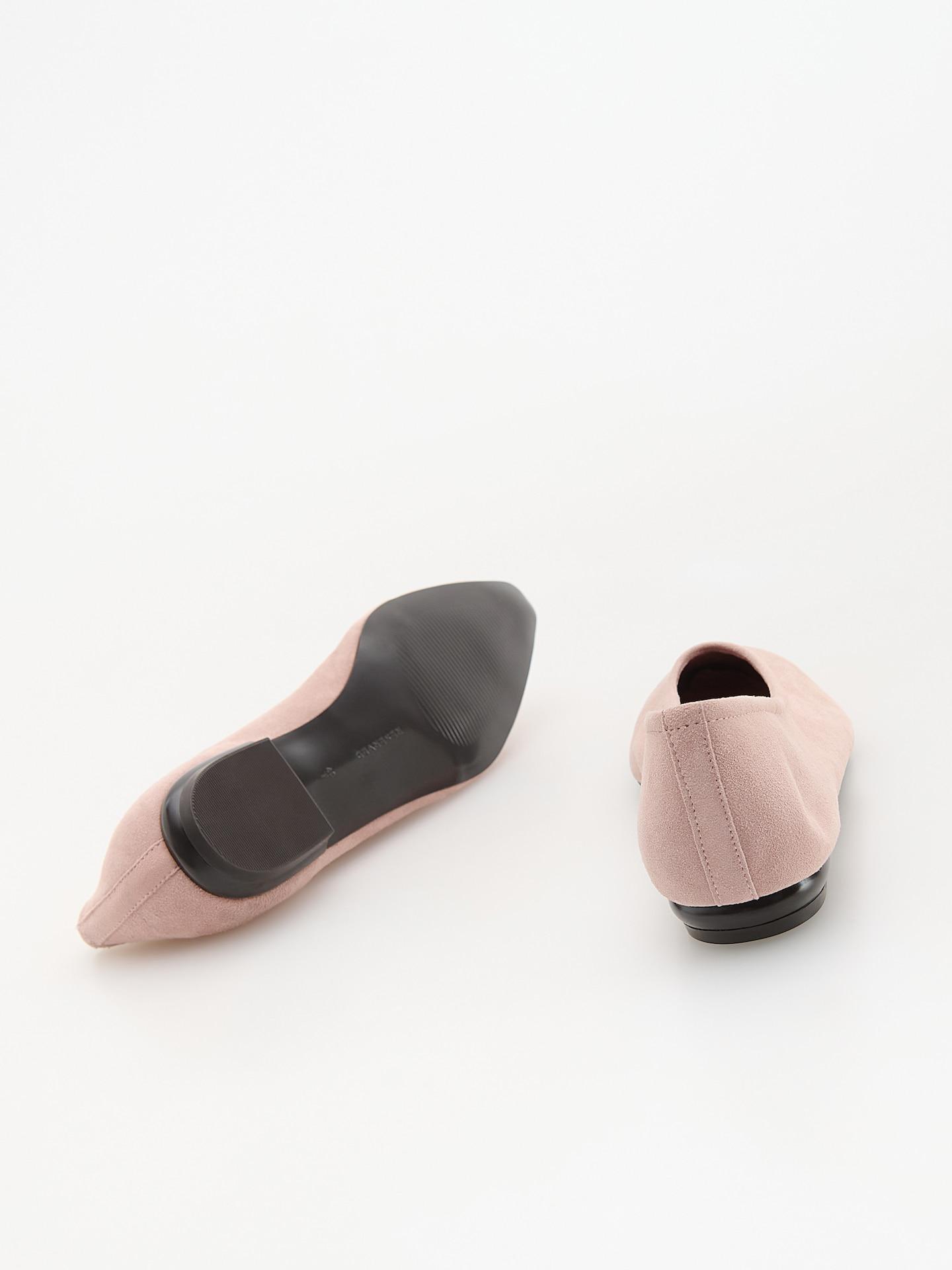 Pink Sheepskin Ballet Flats, Pink, medium