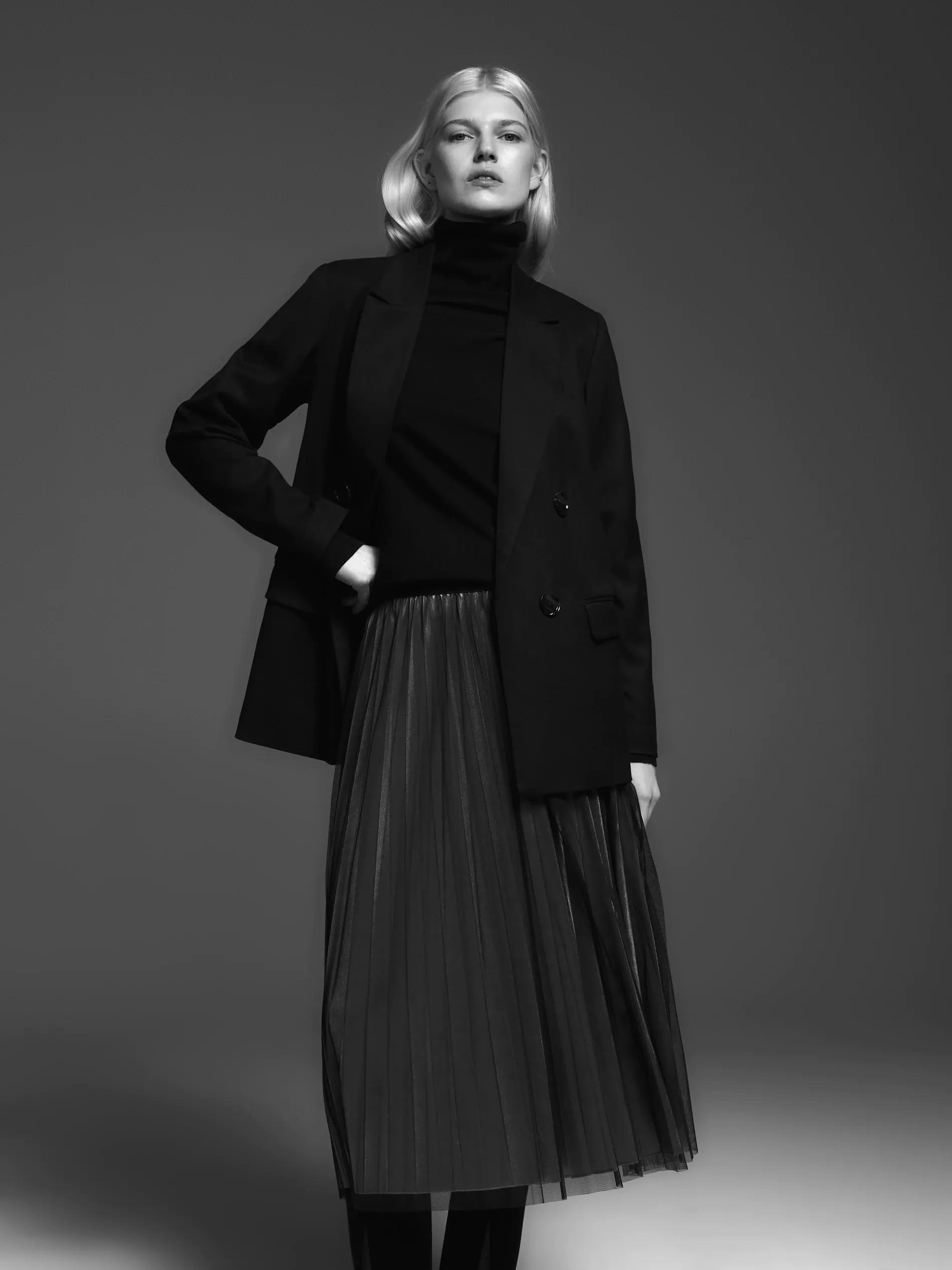 Black Midi Skirt, , large image number 2