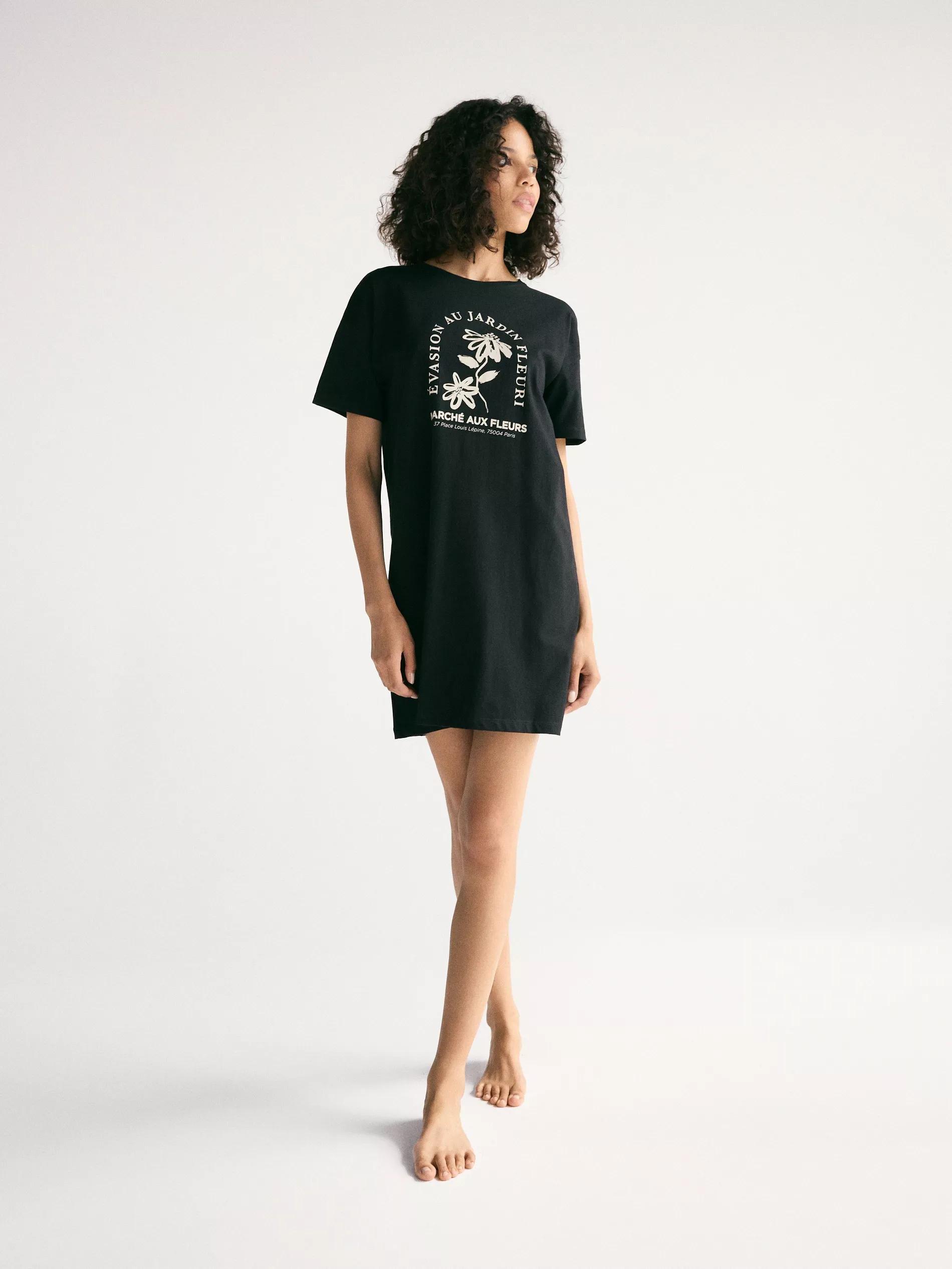 Black Nightdress, Black, medium