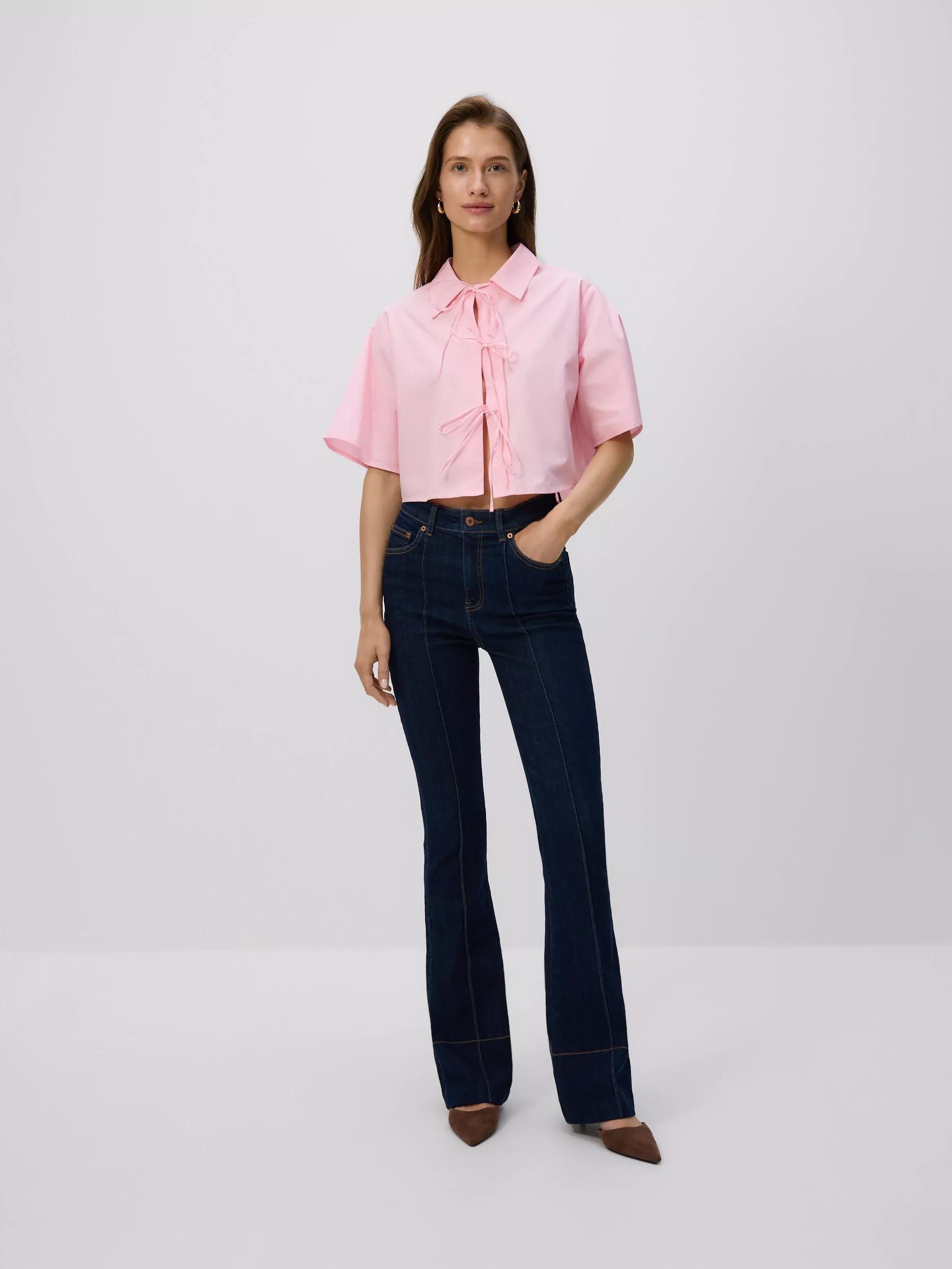 Pink Shirt With Tie Detail, , large image number 3