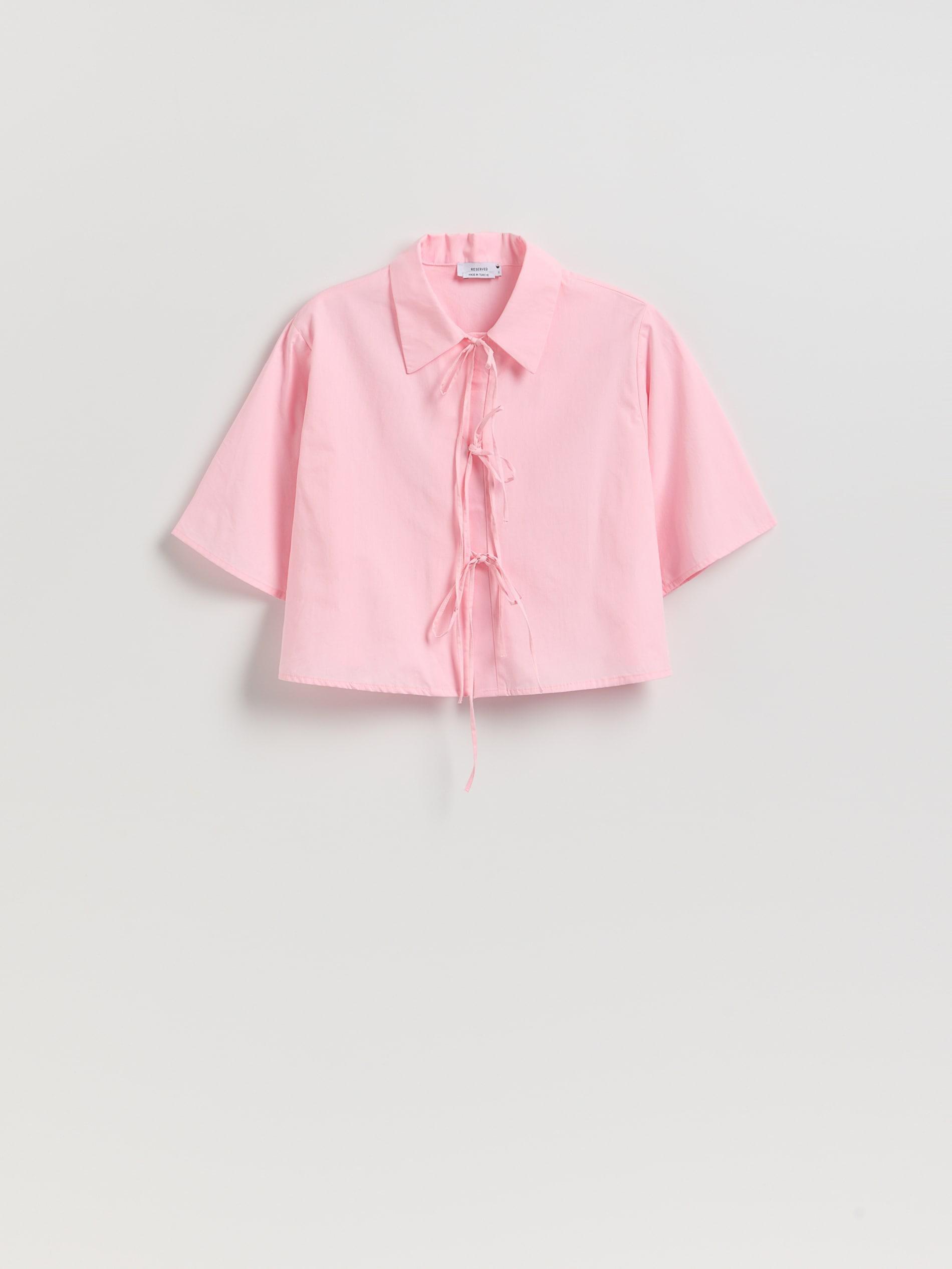 Pink Shirt With Tie Detail, Pink, large image number 5