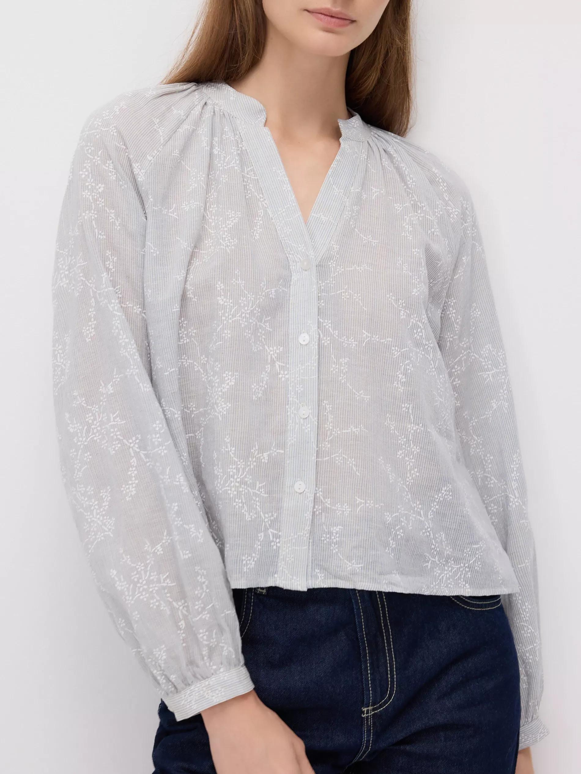 Blue Linen Blend Shirt, Blue, medium