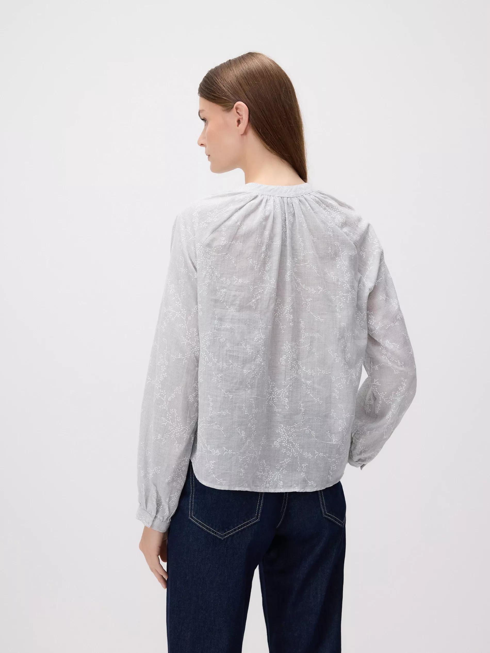 Blue Linen Blend Shirt, Blue, large image number 3