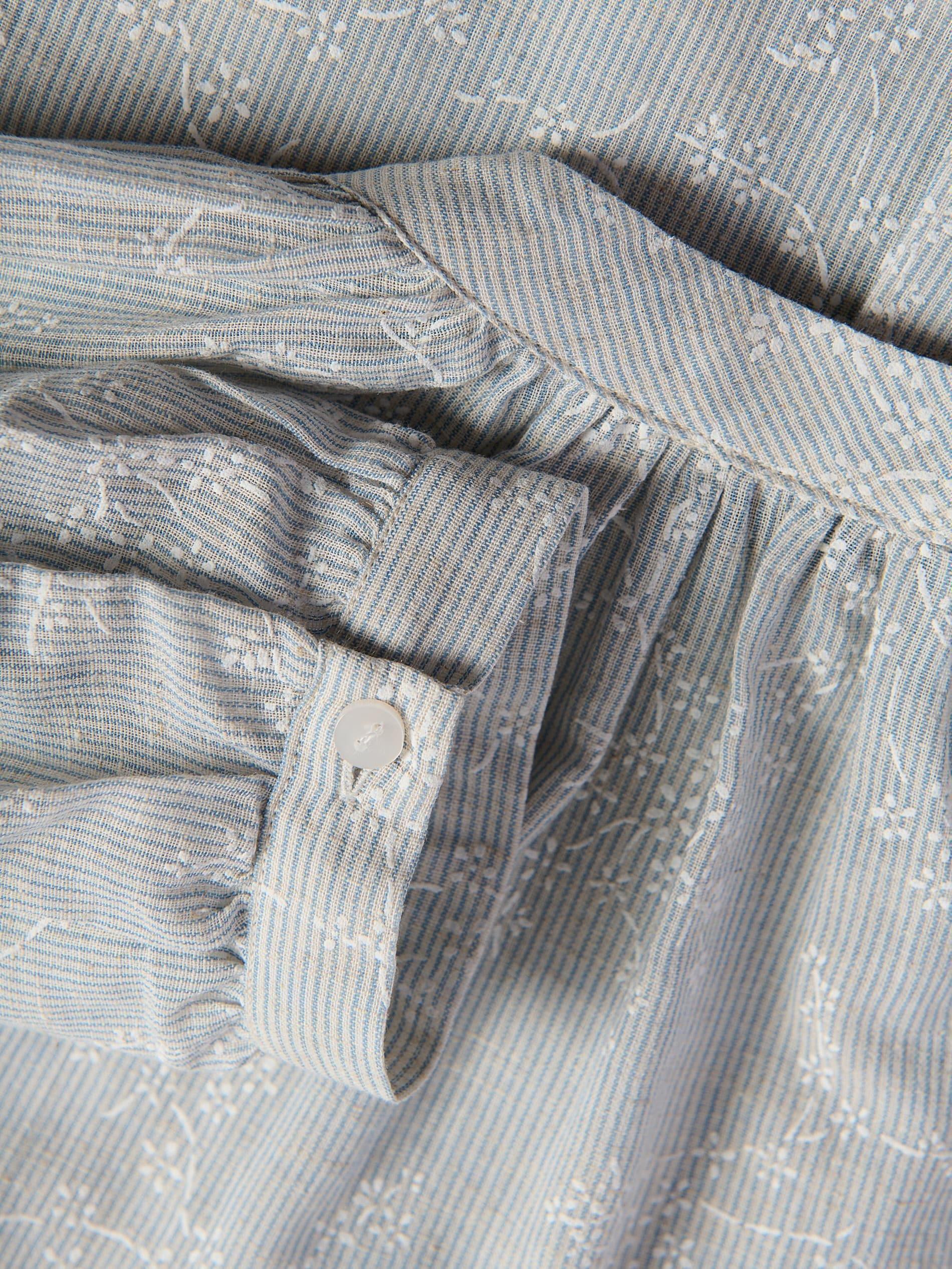 Blue Linen Blend Shirt, Blue, large image number 5