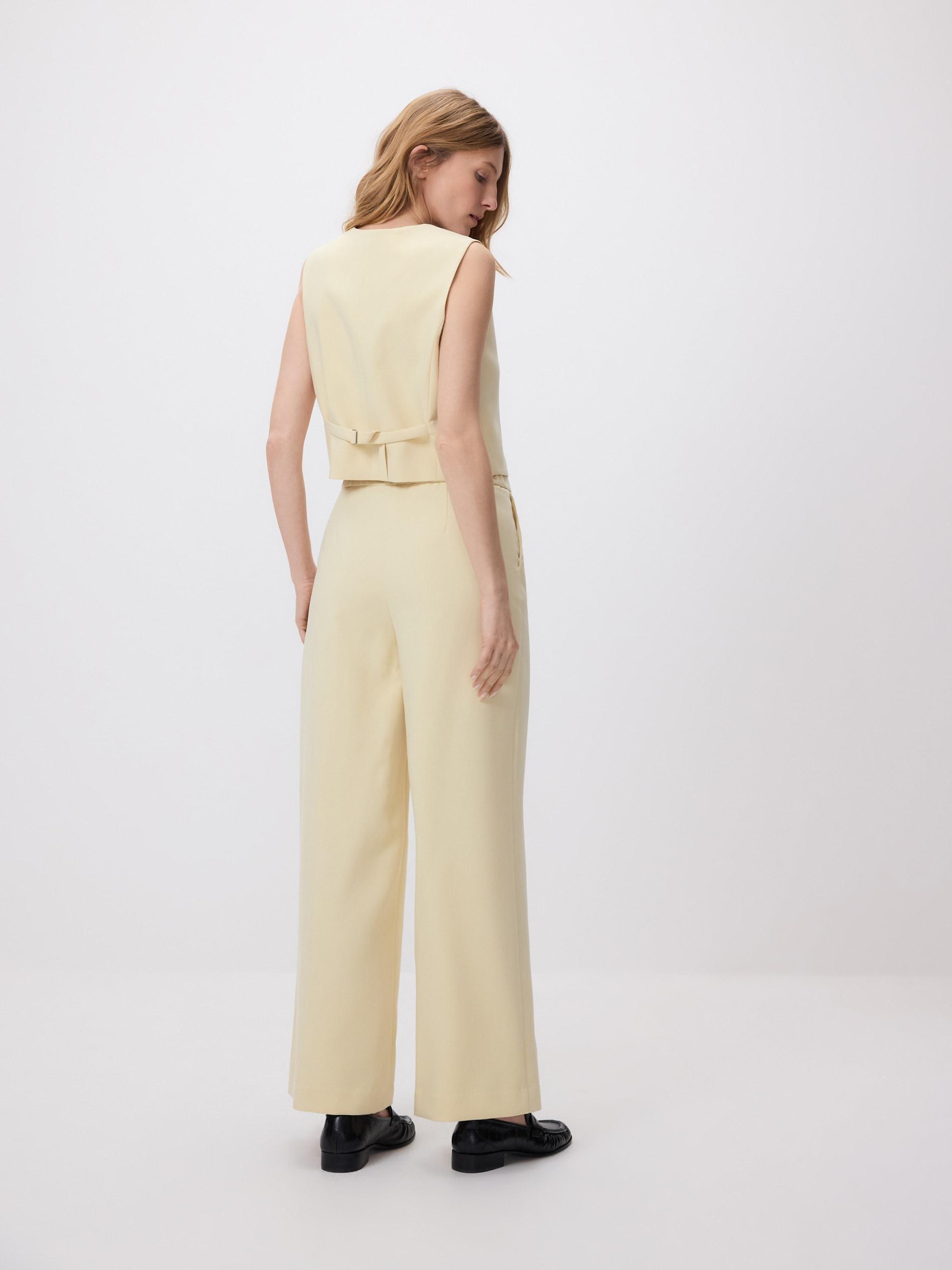 Yellow Asymmetric Suit Vest, Yellow, medium