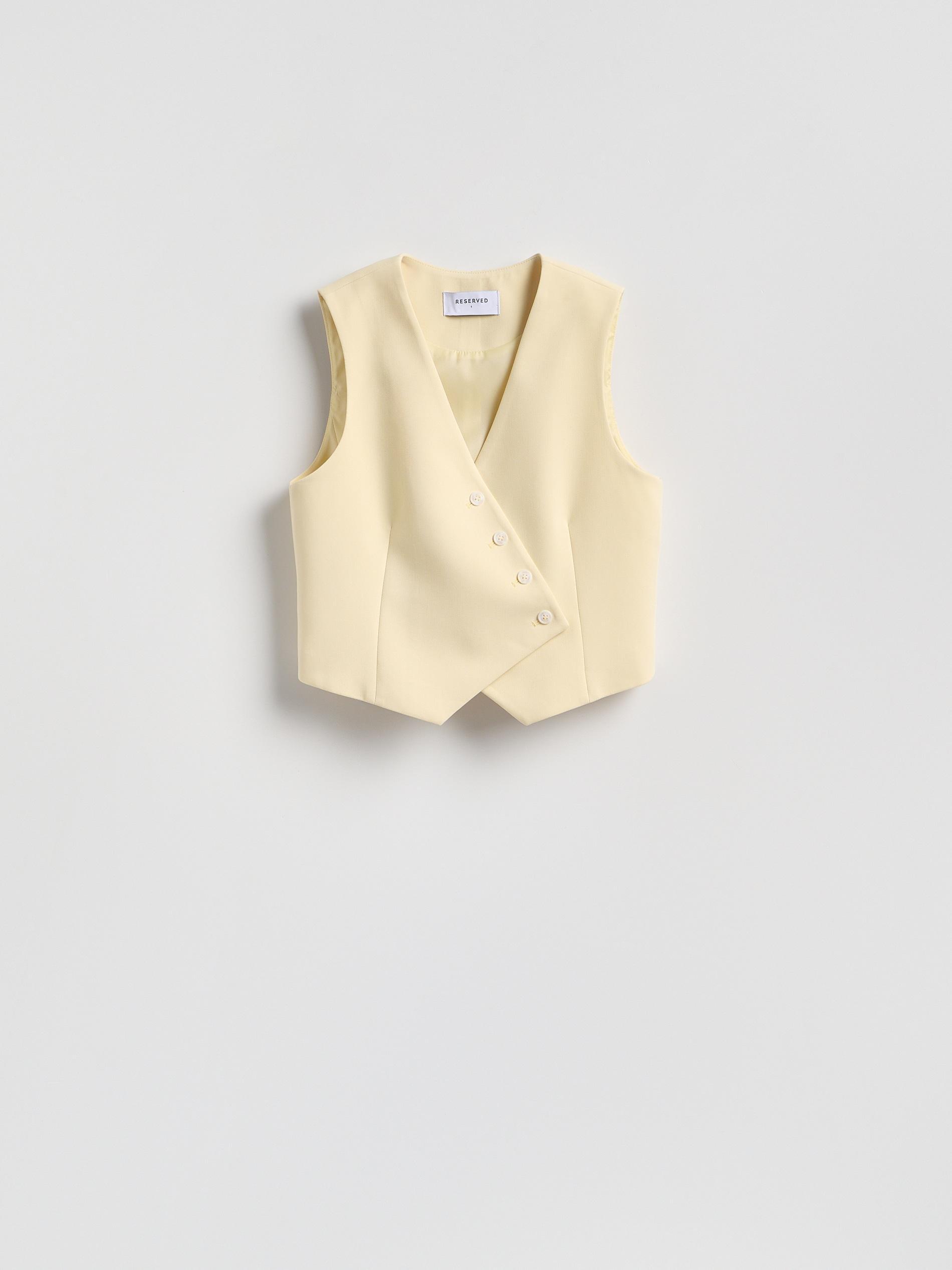 Yellow Asymmetric Suit Vest, Yellow, large image number 3