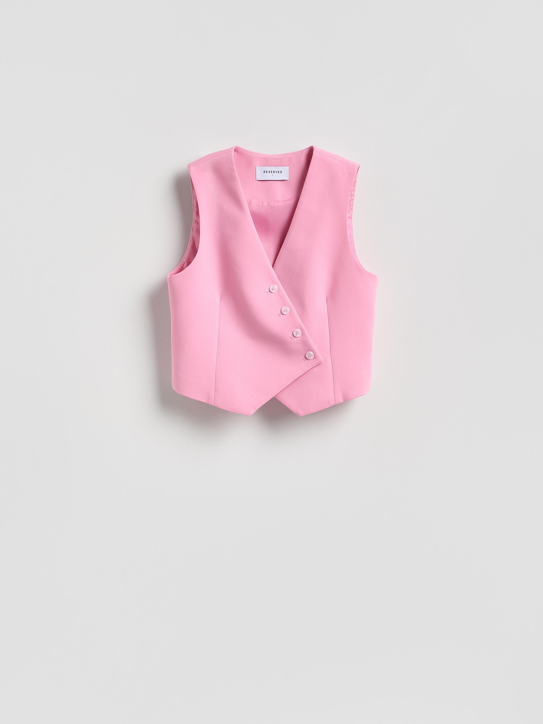 Pink Asymmetric Suit Vest, Pink, medium