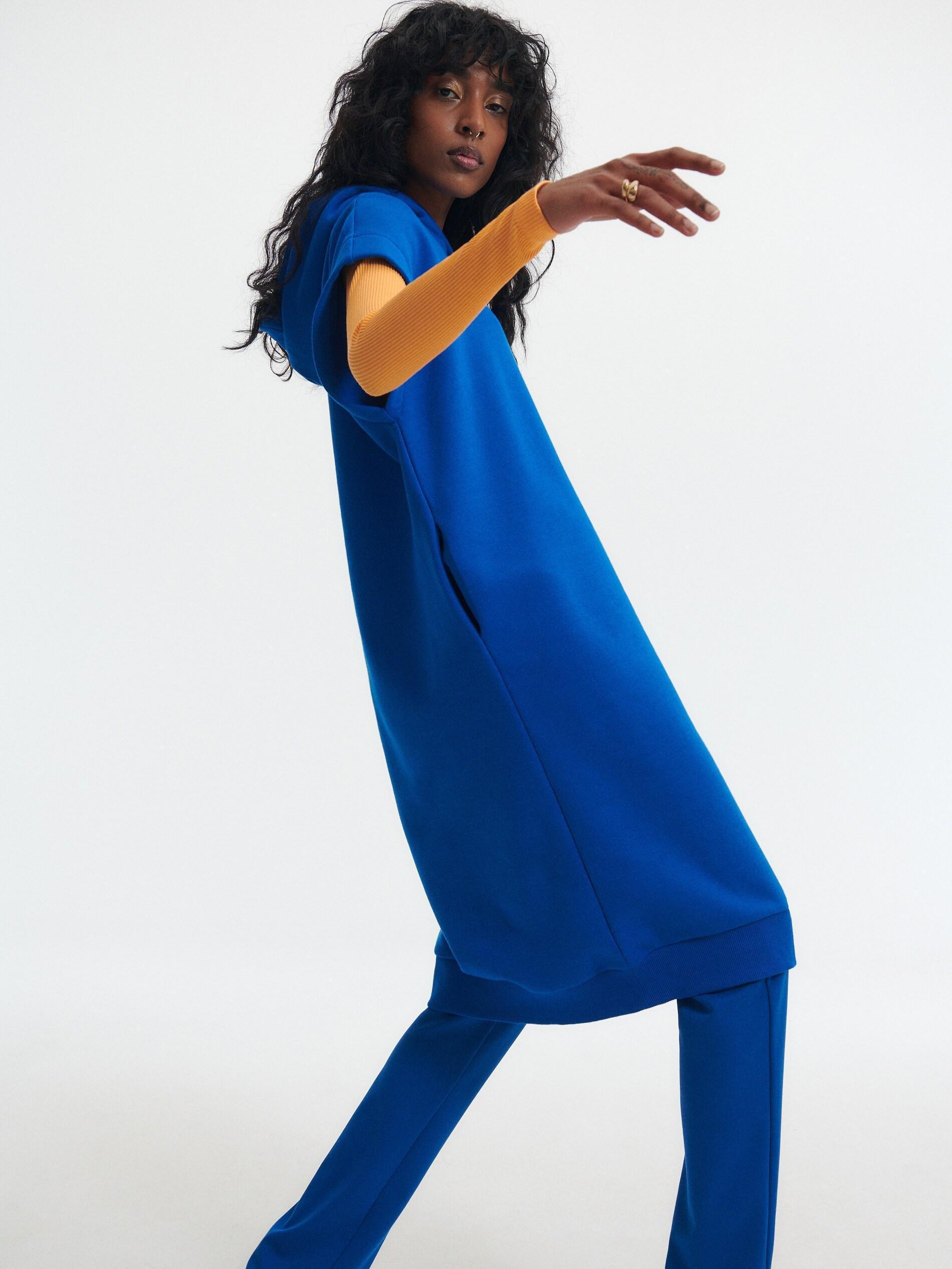 Navy Sweat Jersey Dress, , large image number 0