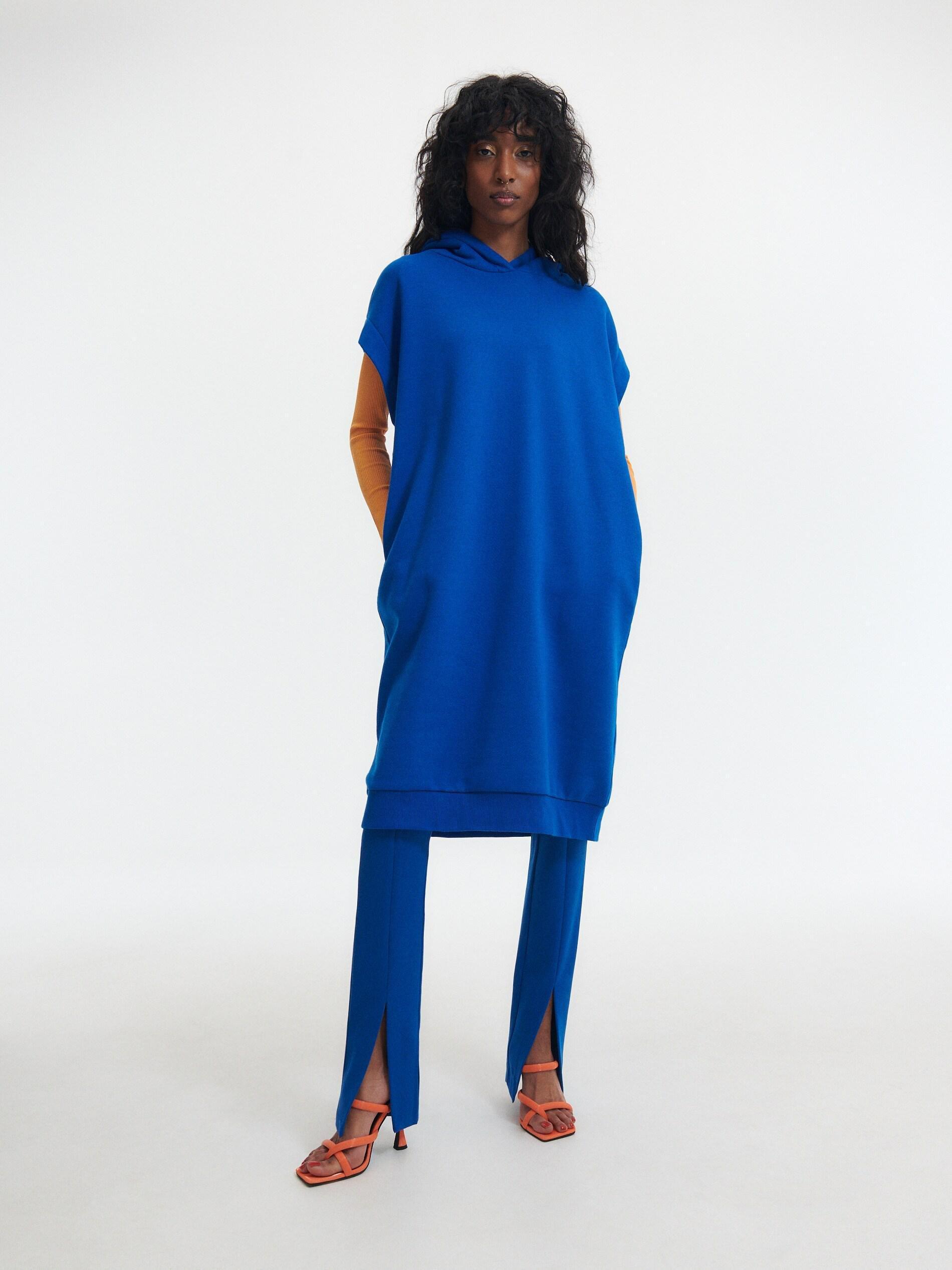Navy Sweat Jersey Dress, , large image number 1