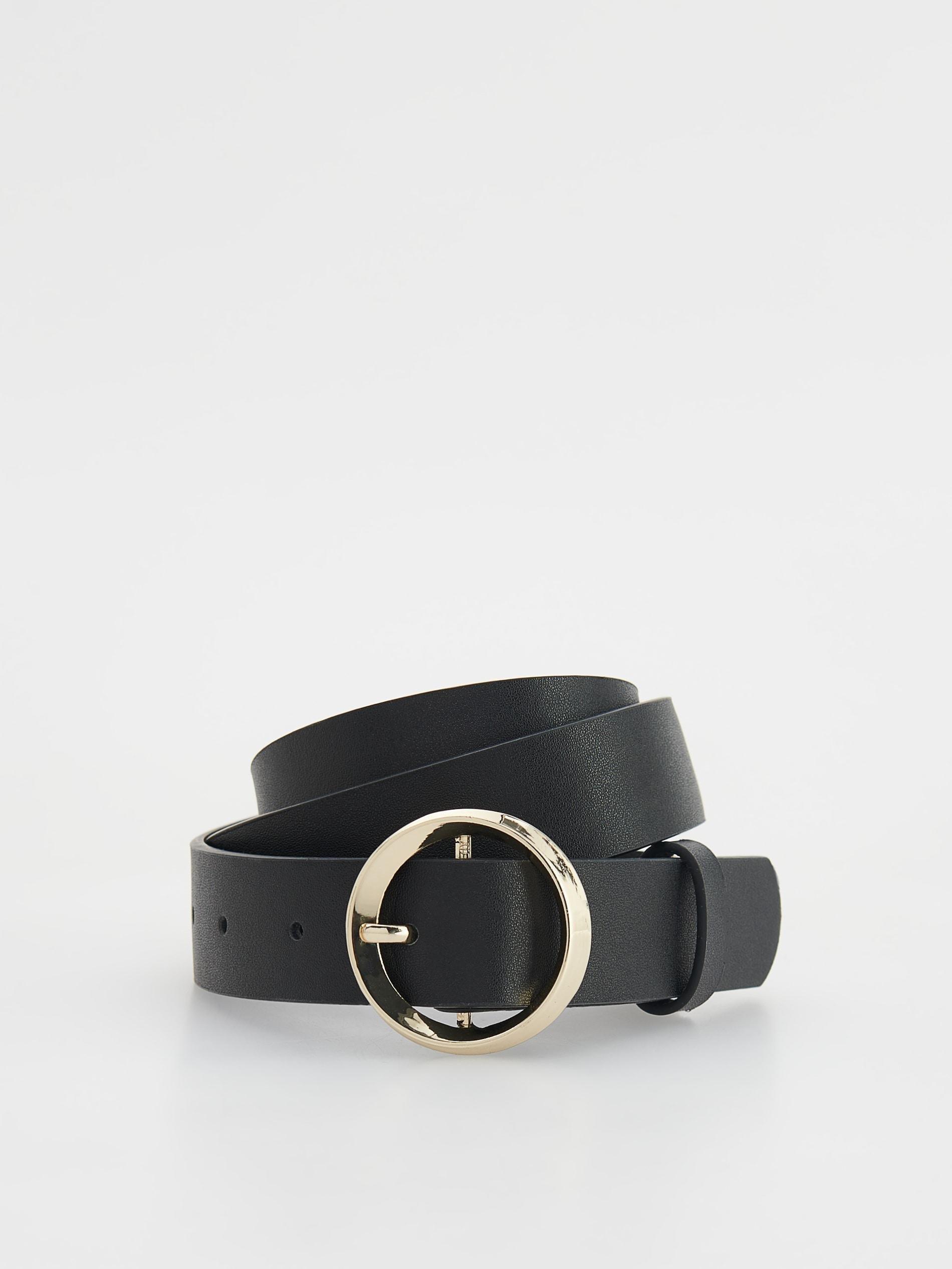 Black Combined Materials Belt, , large image number 0