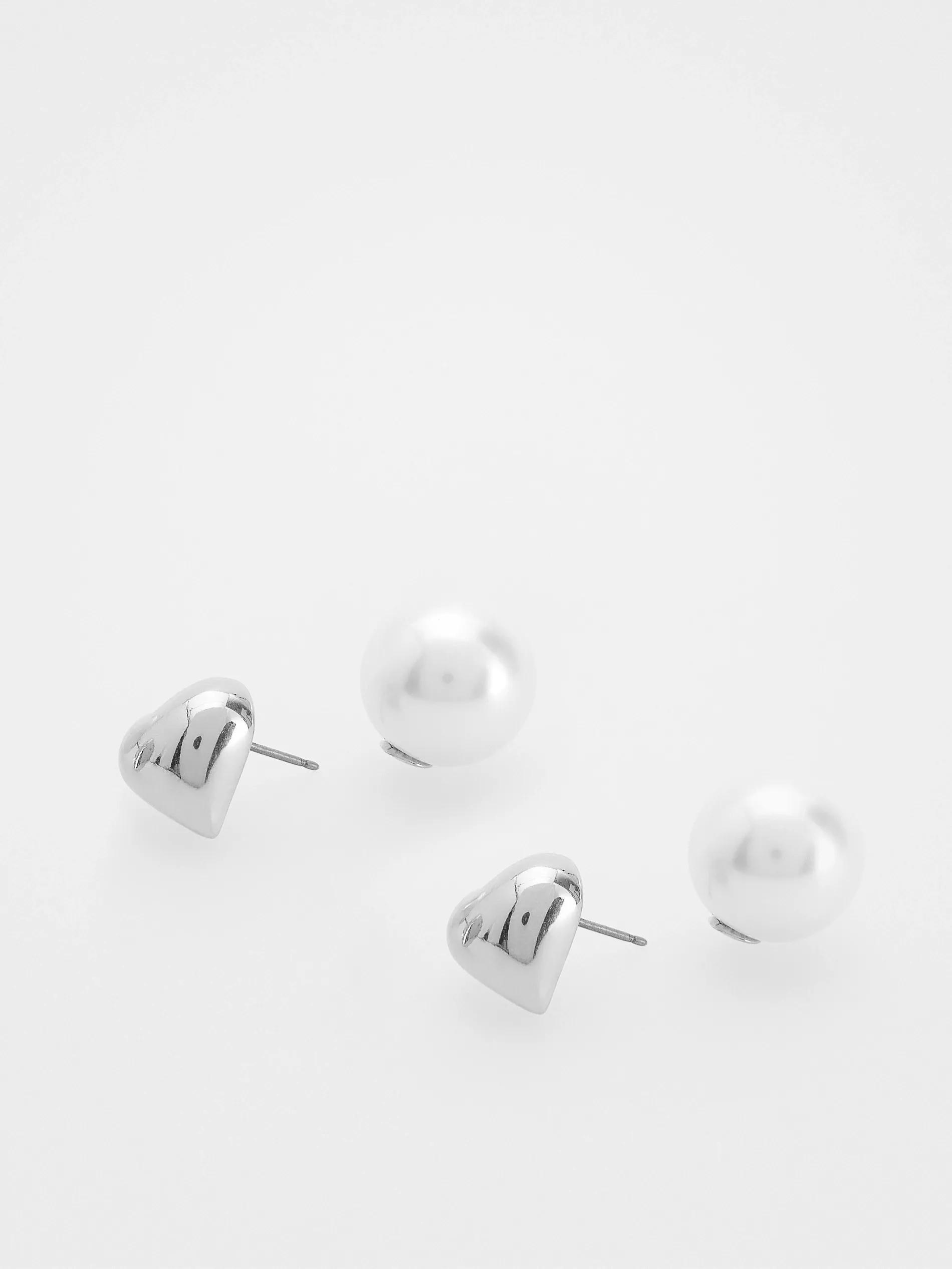 Multicolour Drop Earrings With Synthetic Pearls, Multicolor, large image number 2
