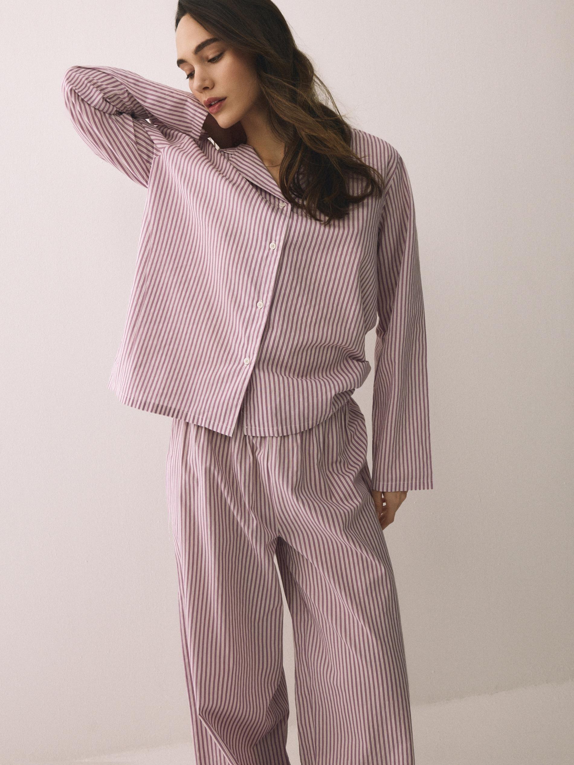 Purple Two Piece Cotton Pyjama Set, Purple, large image number 0