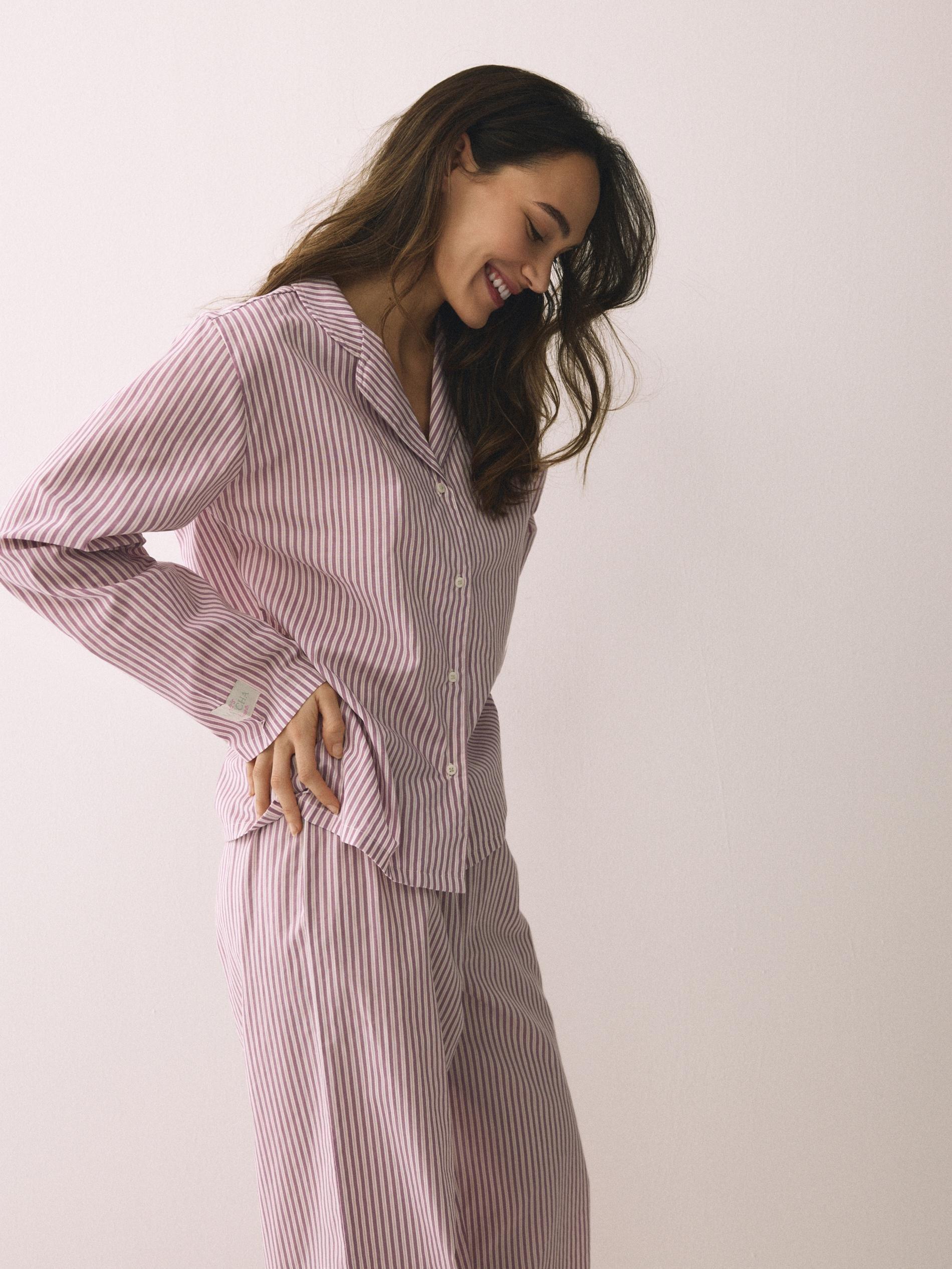 Purple Two Piece Cotton Pyjama Set, Purple, large image number 2