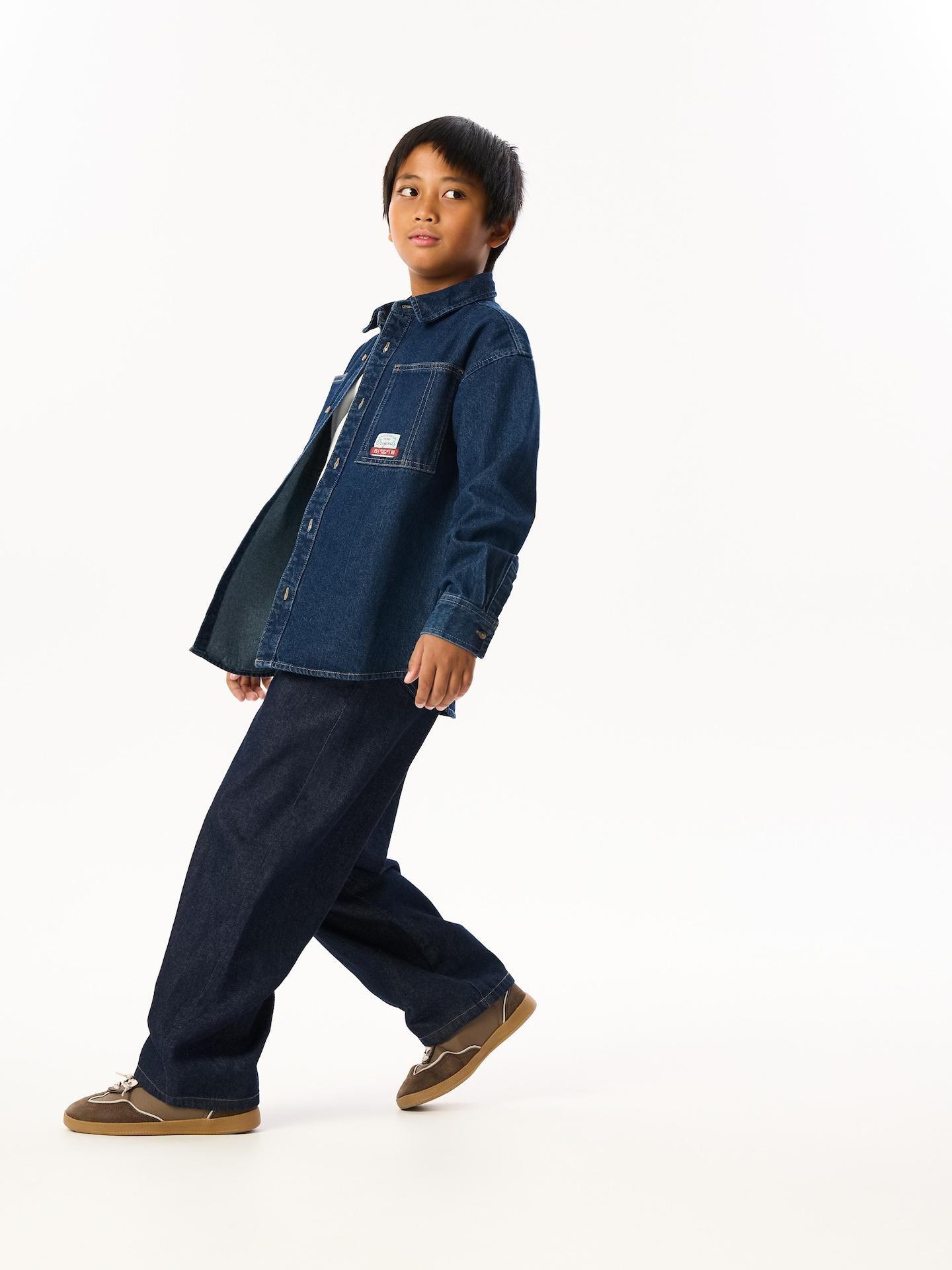 Navy Denim Shirt, Navy, medium