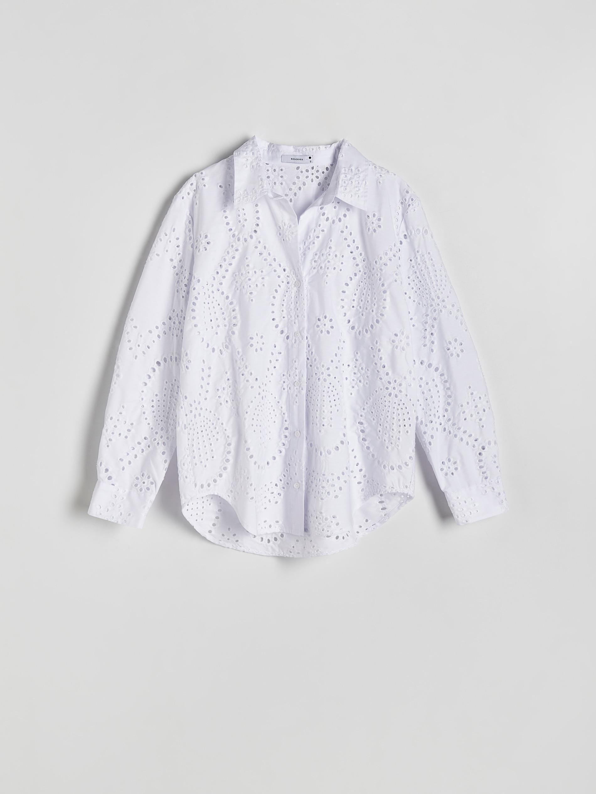 White Openwork Shirt, , large image number 4