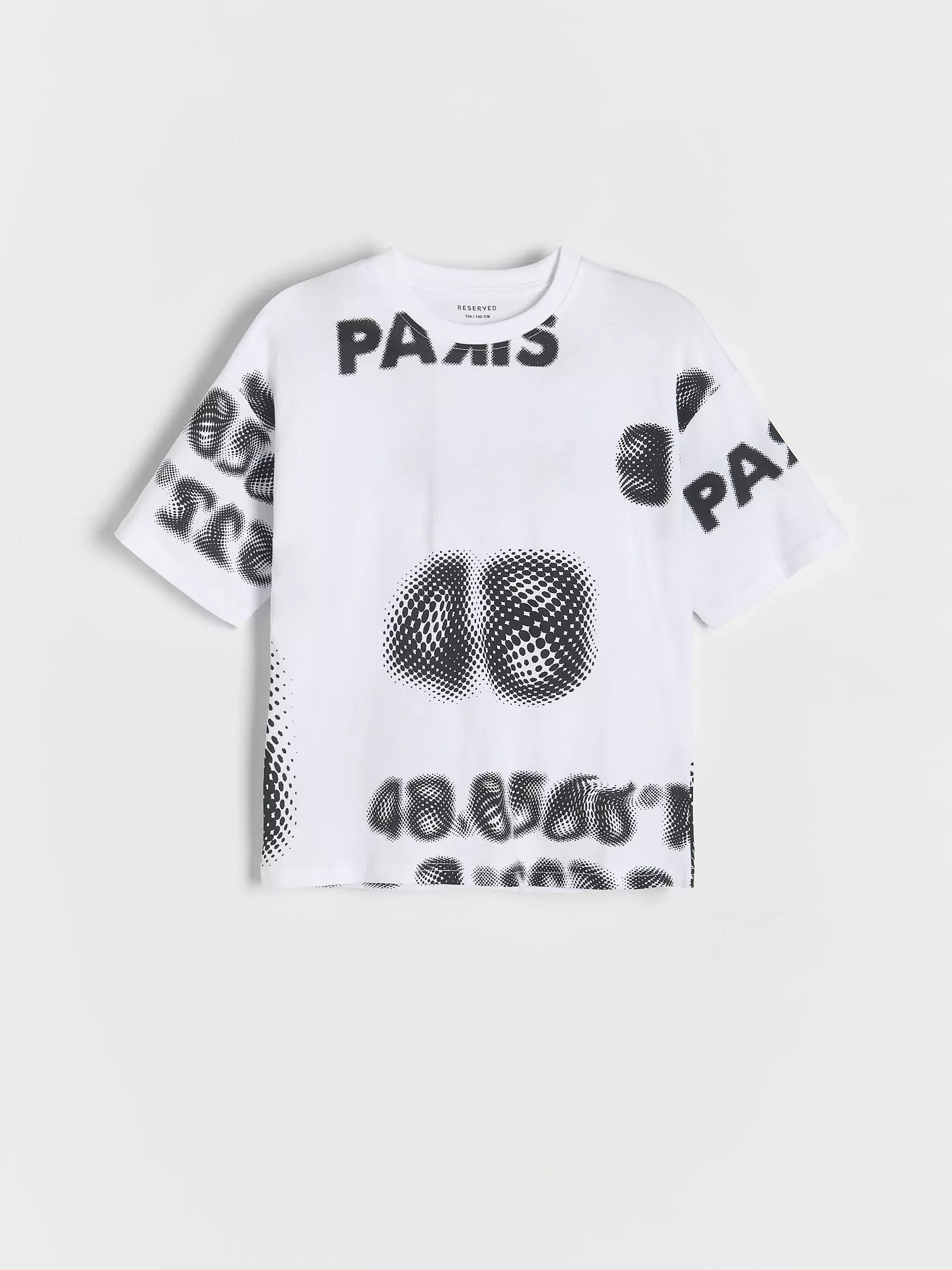 Cream Printed Cotton T-Shirt, , large image number 1