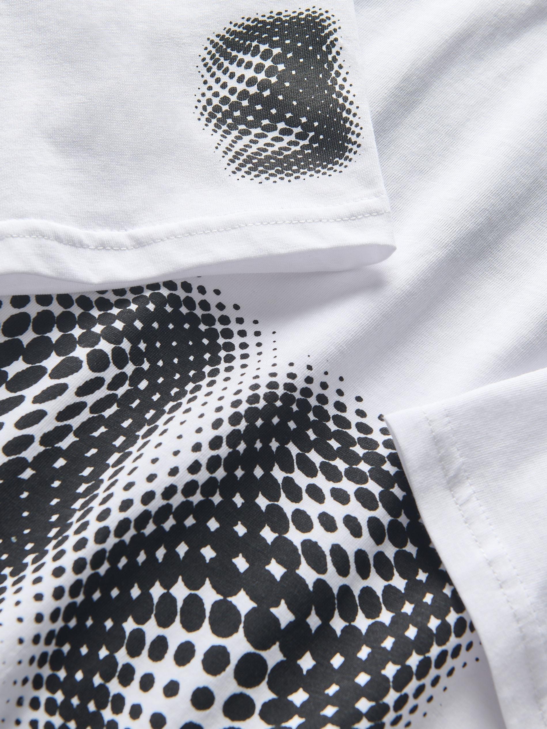 Cream Printed Cotton T-Shirt, , large image number 2