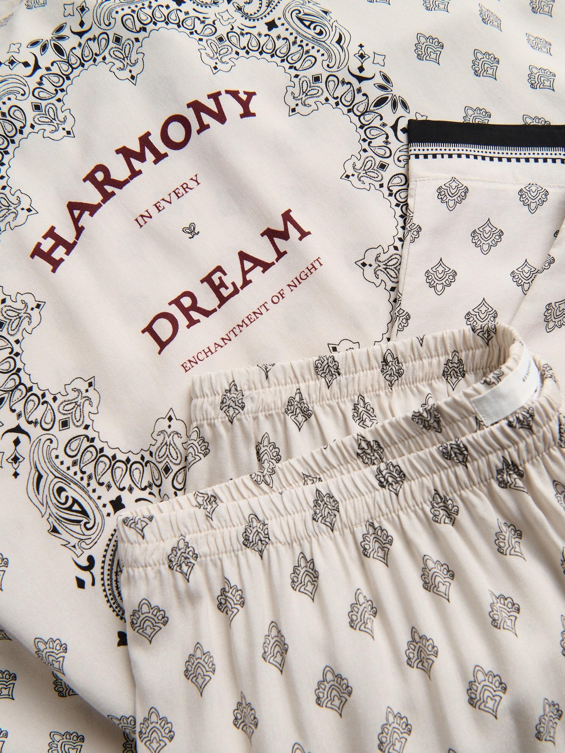 Beige Two Piece Viscose Pyjama Set, Beige, large image number 5