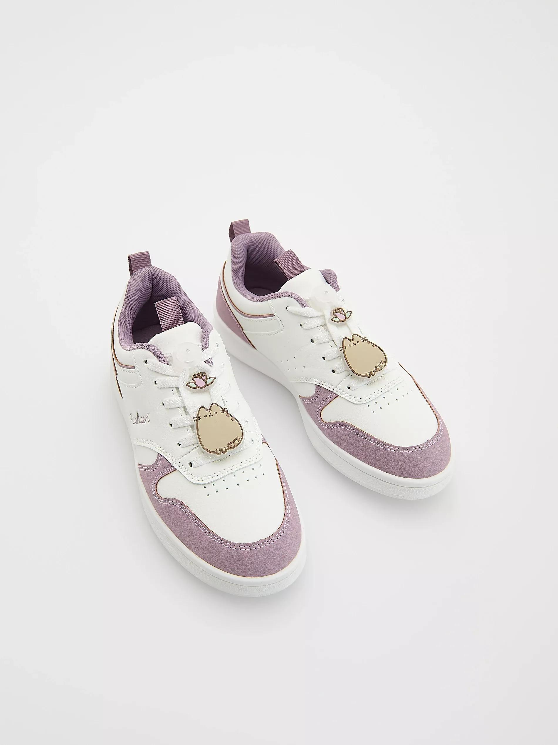 WHITE Pusheen faux leather sneakers, , large image number 1
