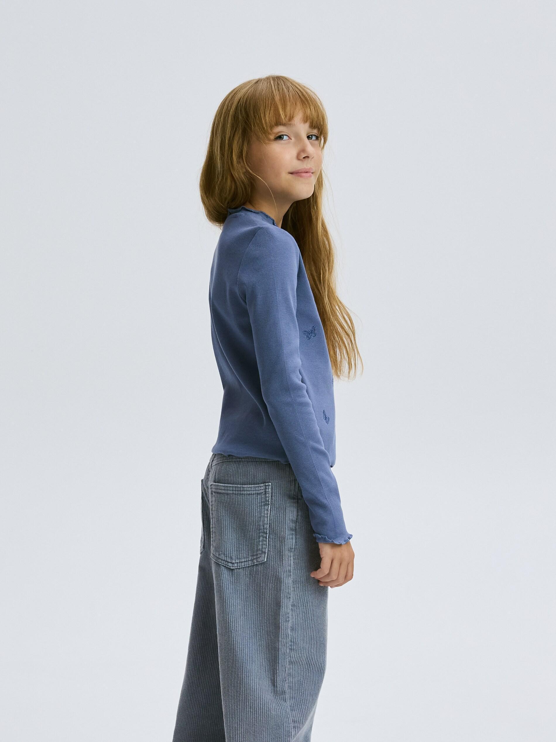 Navy Corduroy Trousers, Kids Girls, Blue, large image number 3