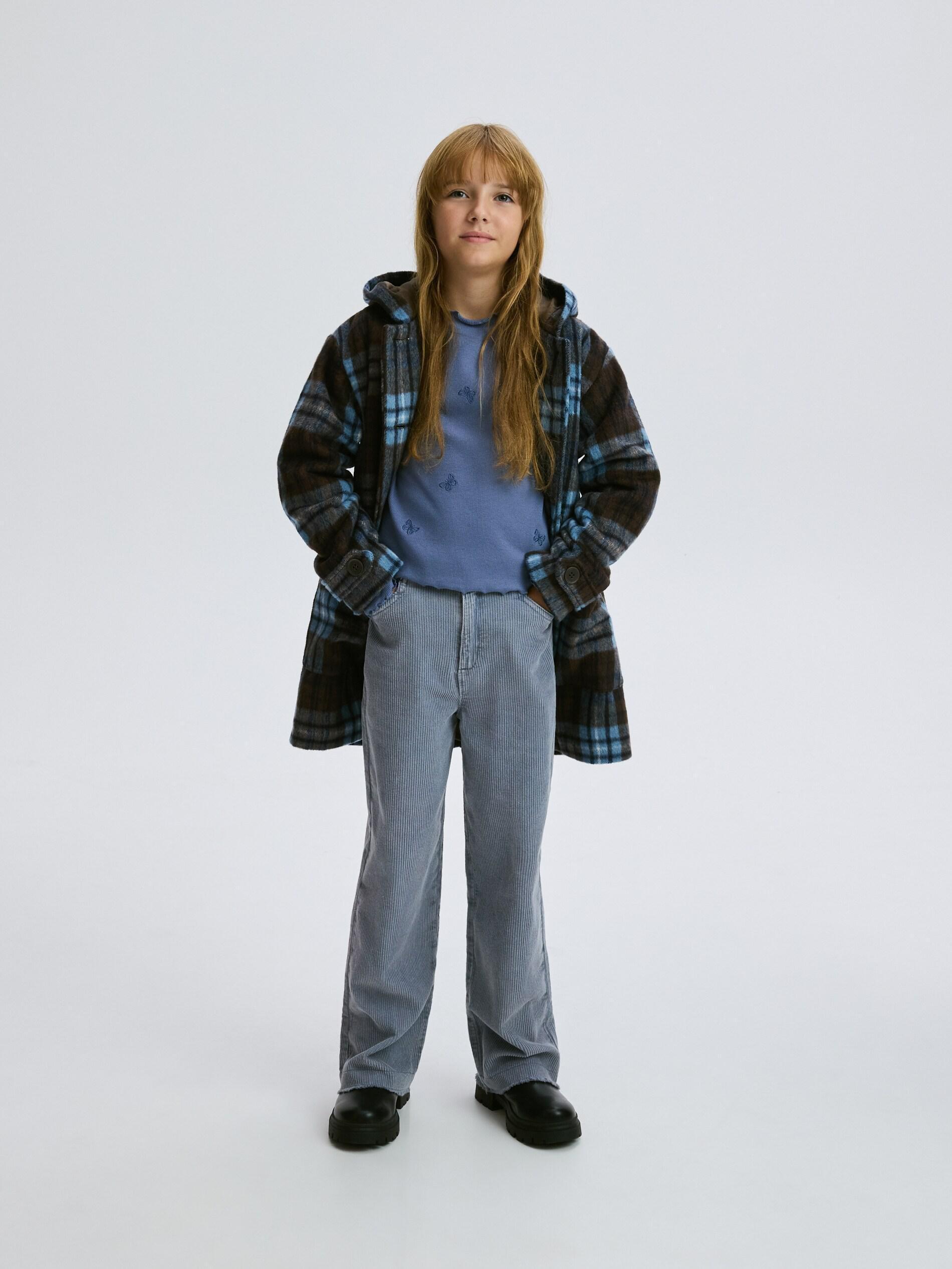 Navy Corduroy Trousers, Kids Girls, Blue, large image number 4