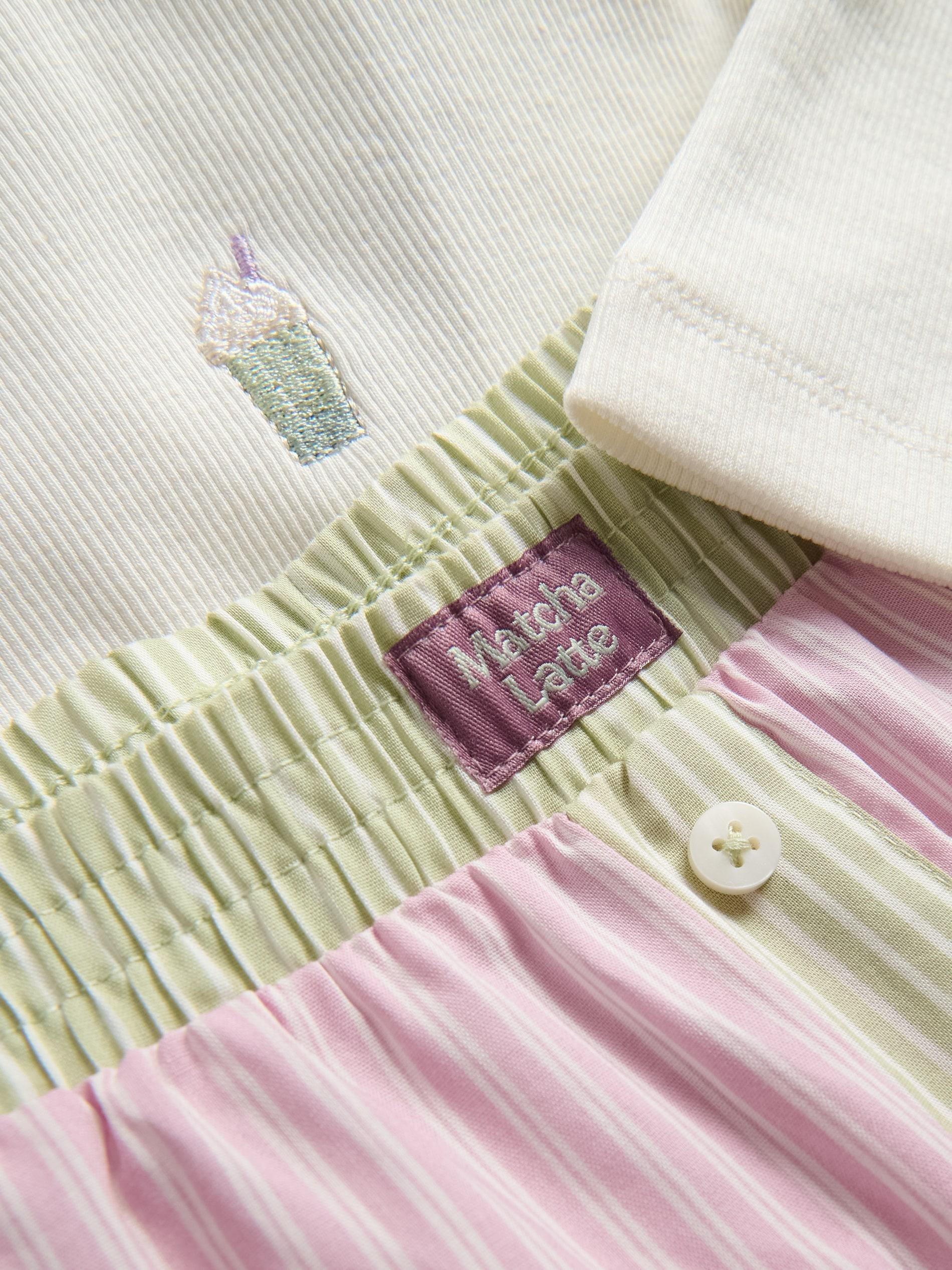 Purple Two Piece Pyjama Set With Embroidery, Purple, large image number 4