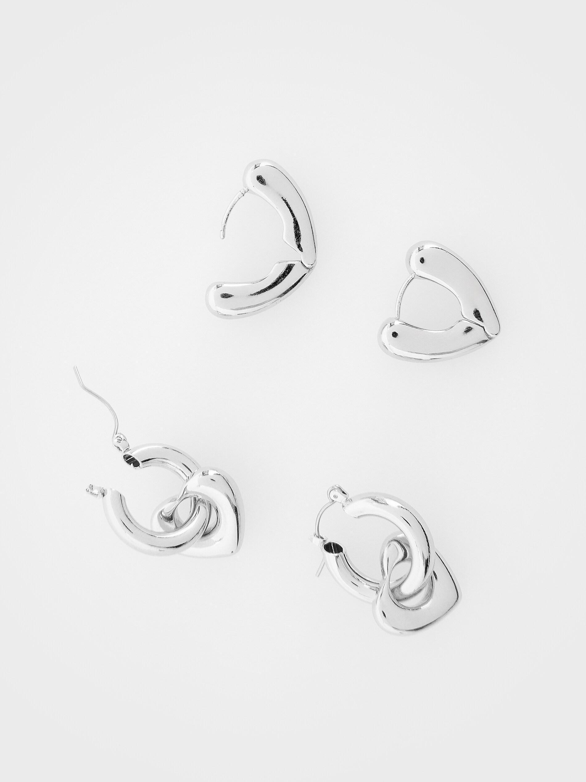 Silver Earrings,Set Of 2, Silver, large image number 3