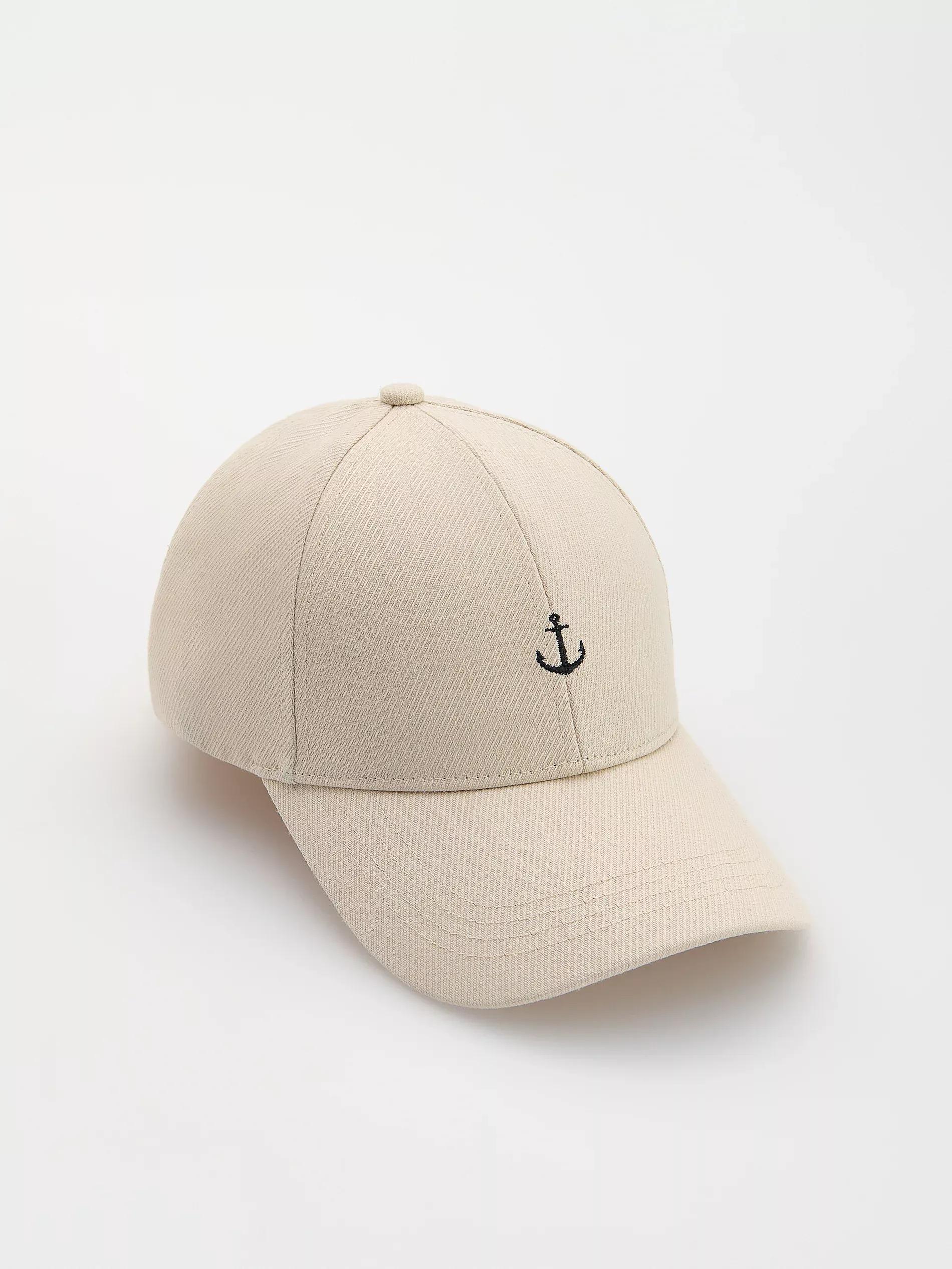 Beige Baseball Cap With Embroidery, Beige, large image number 1