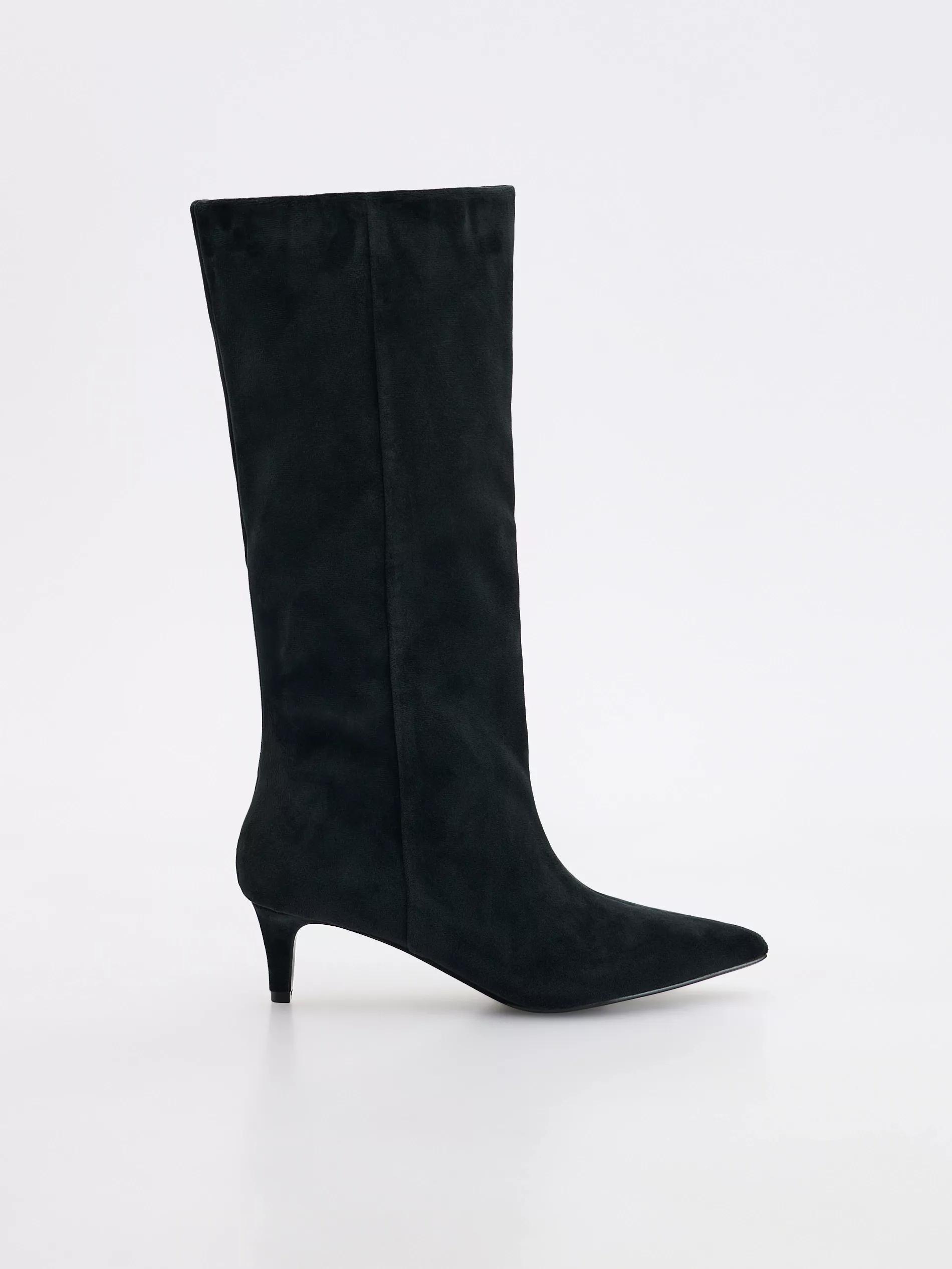 Black Heeled Knee-High Boots, , large image number 2