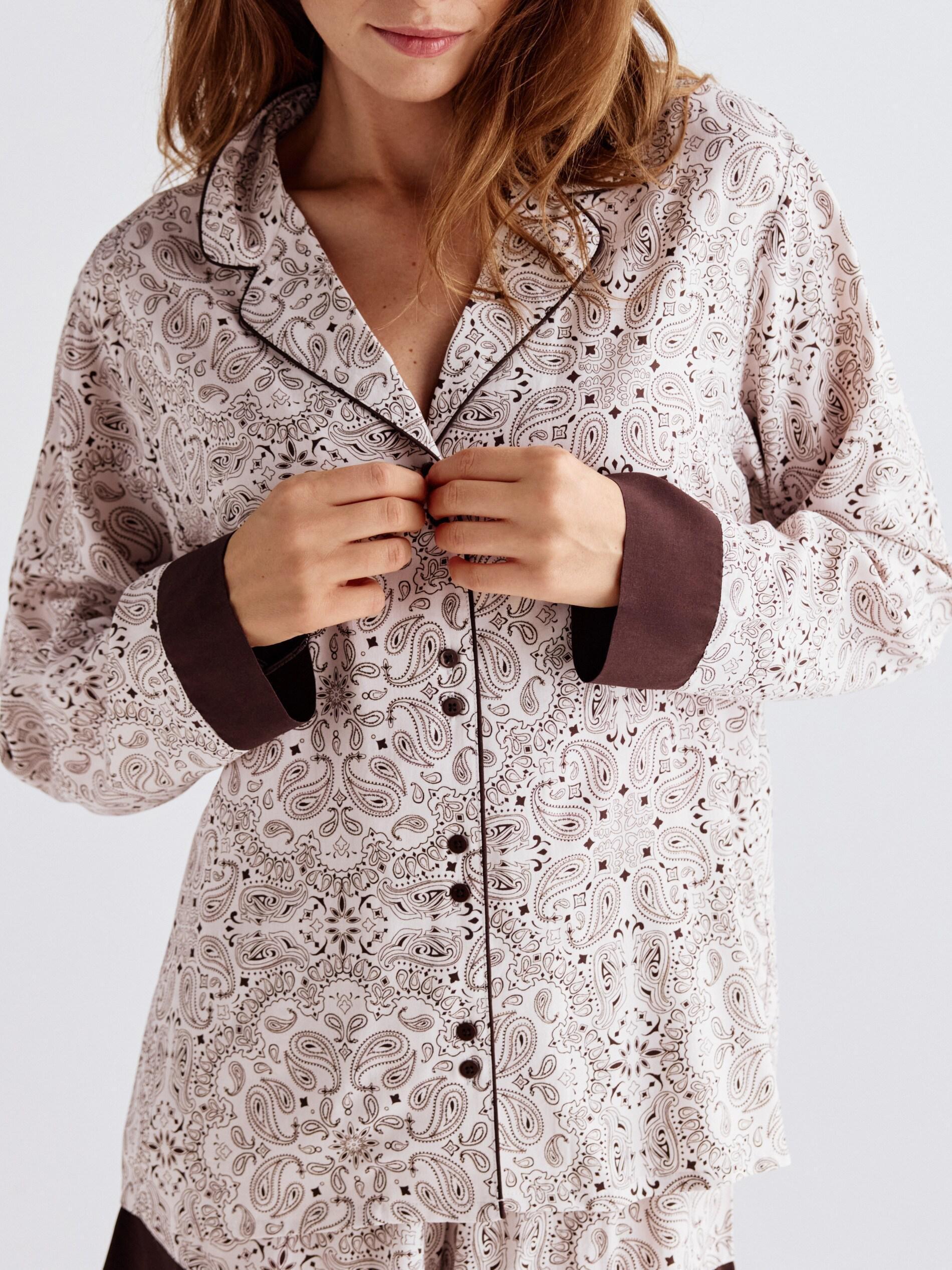 Beige Two Piece Viscose Pyjamas Set, Beige, large image number 0