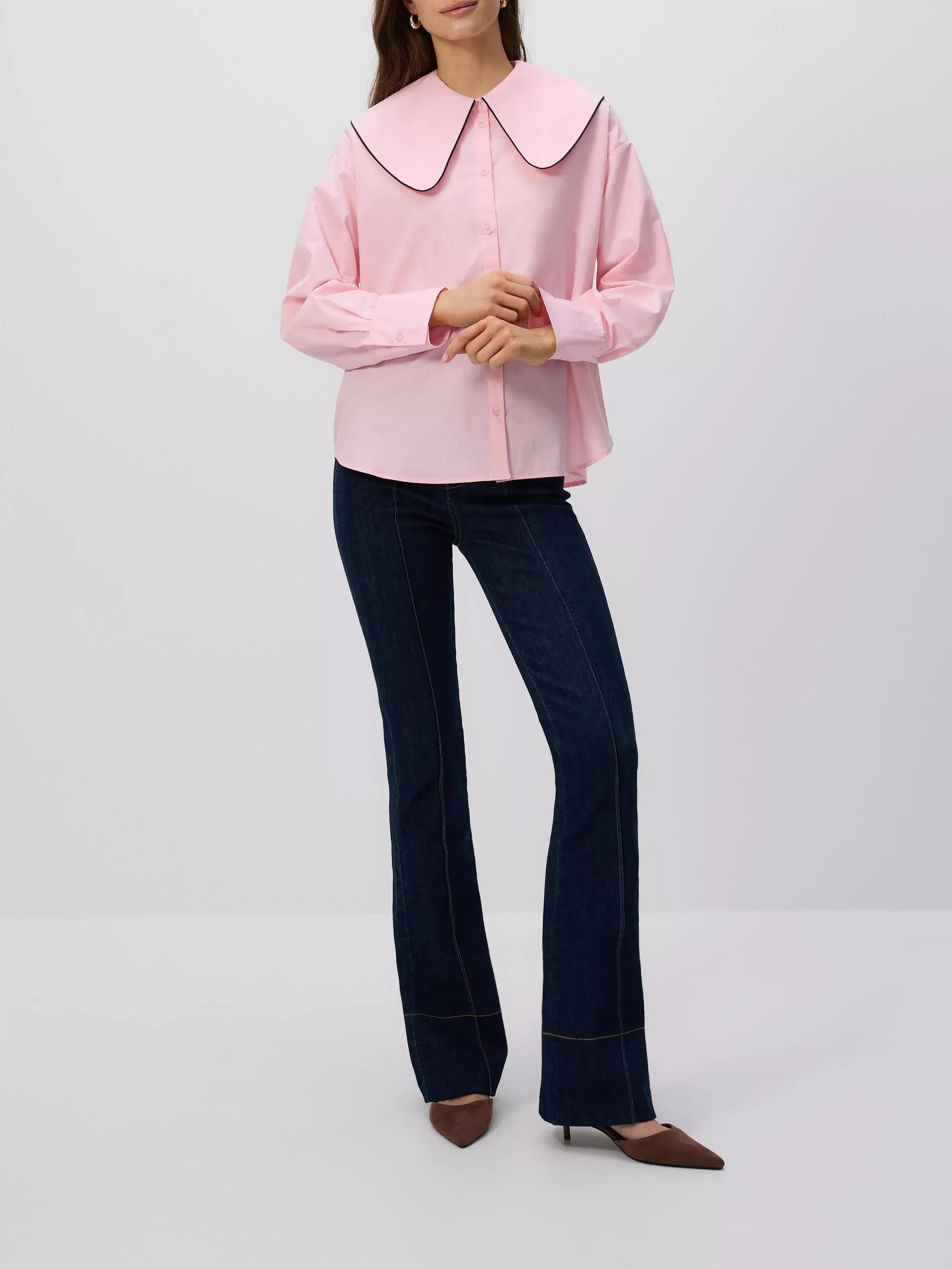Pink Shirt With A Wide Collar, , large image number 2