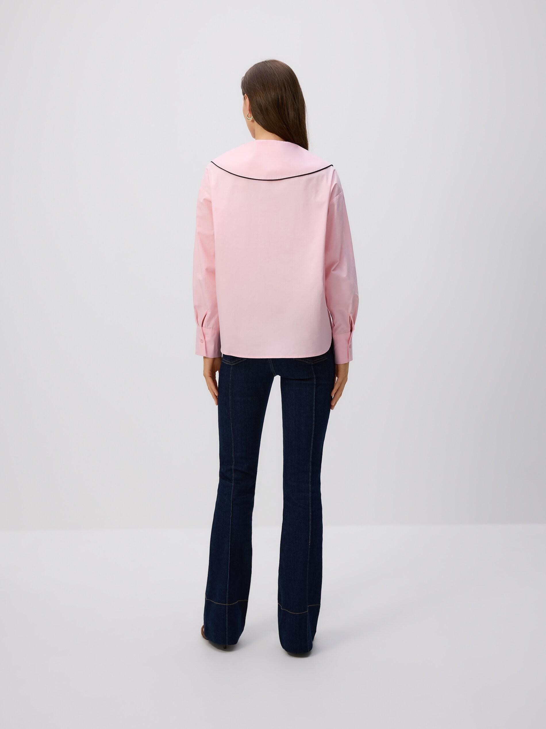 Pink Shirt With A Wide Collar, Pink, large image number 3