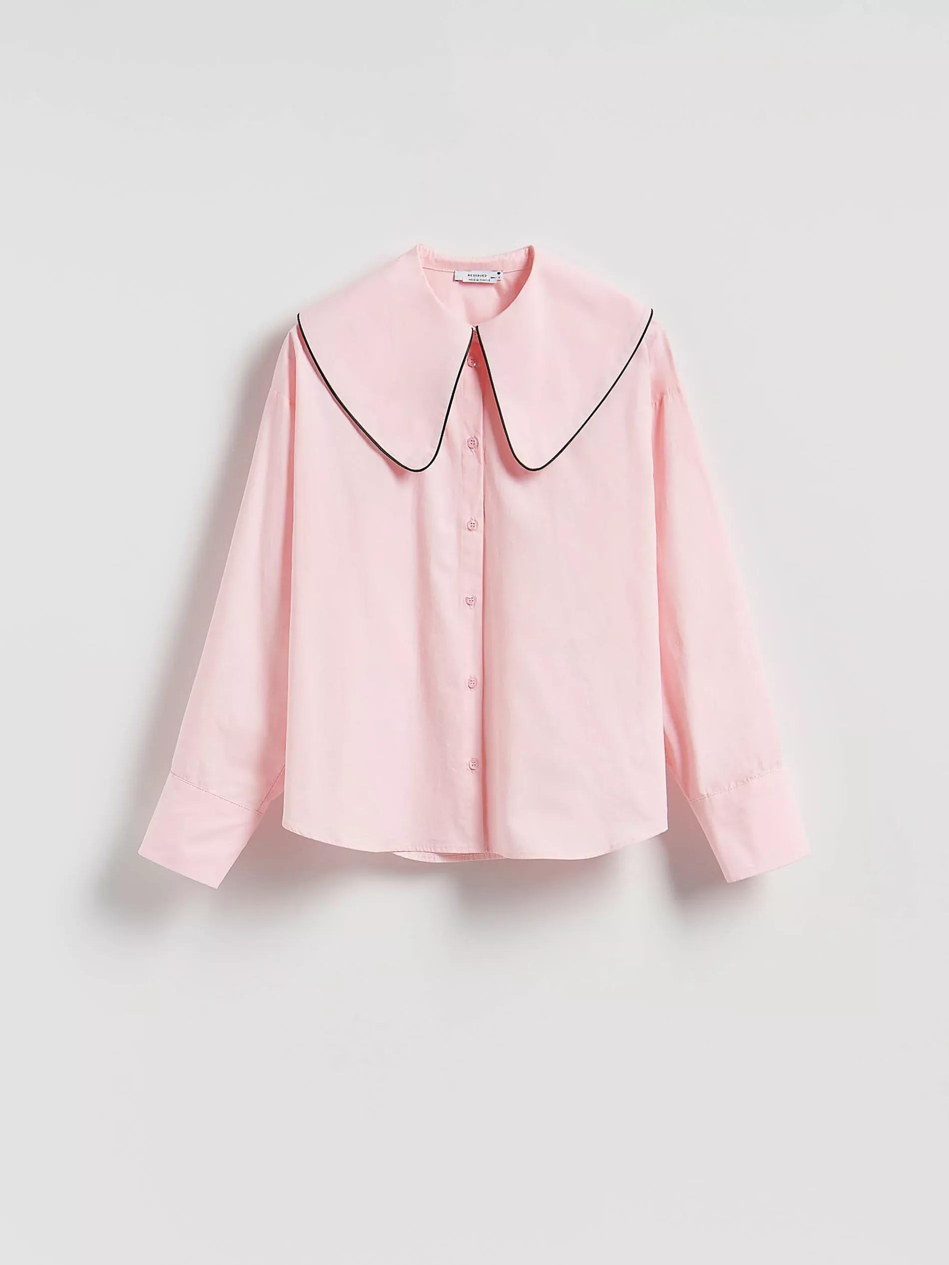 Pink Shirt With A Wide Collar, , large image number 4