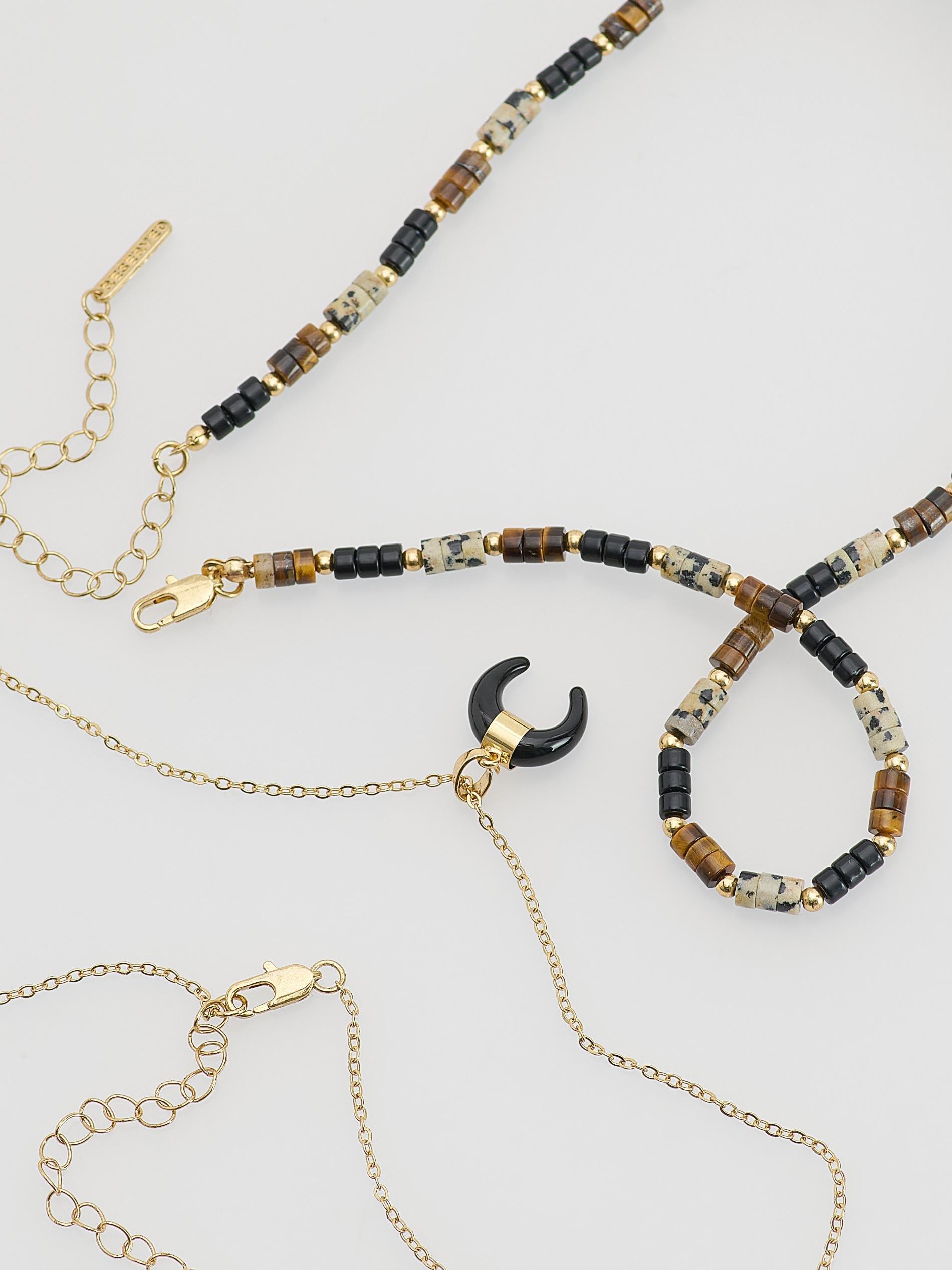 Multicolour Beaded Necklace Set, Multicolor, medium