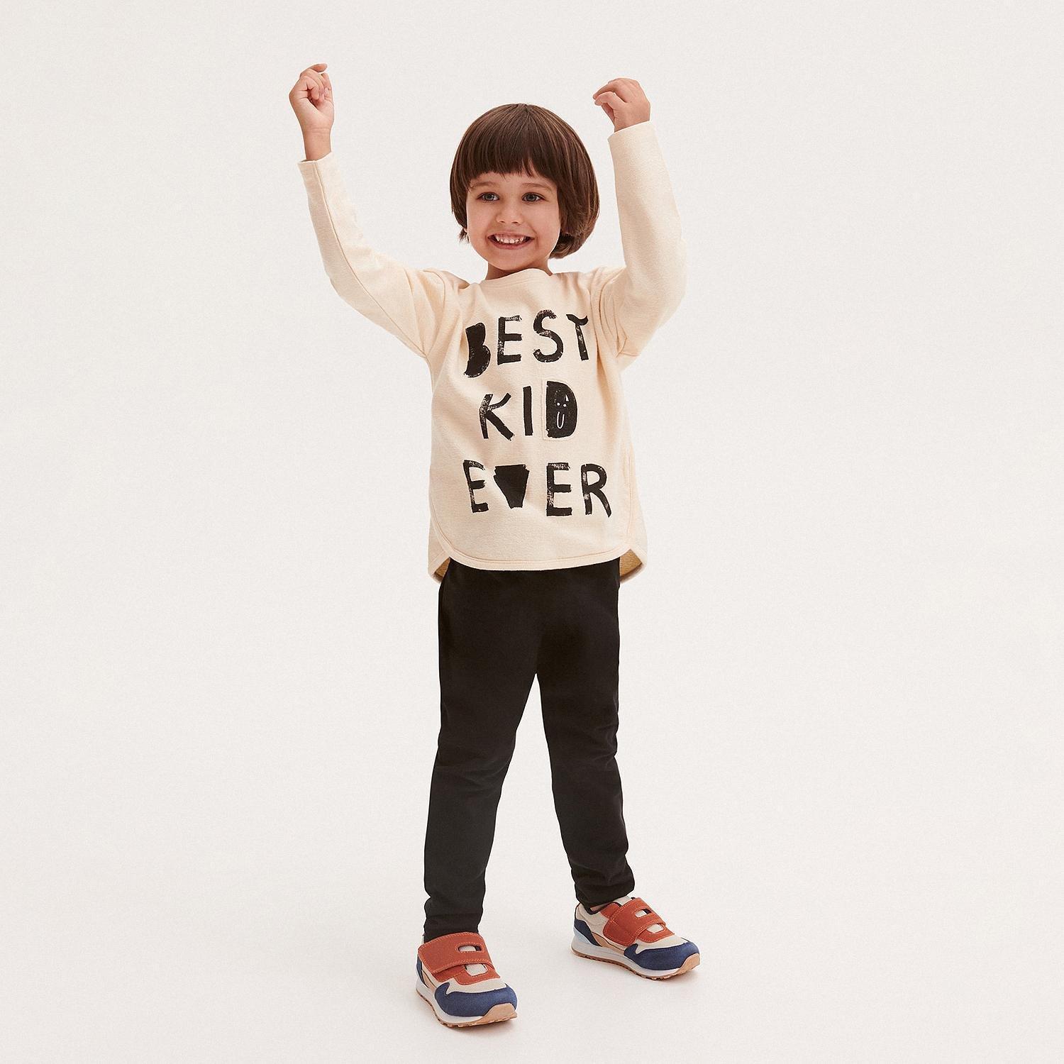 Black Jersey Leggings, Kids Boys, , large image number 2